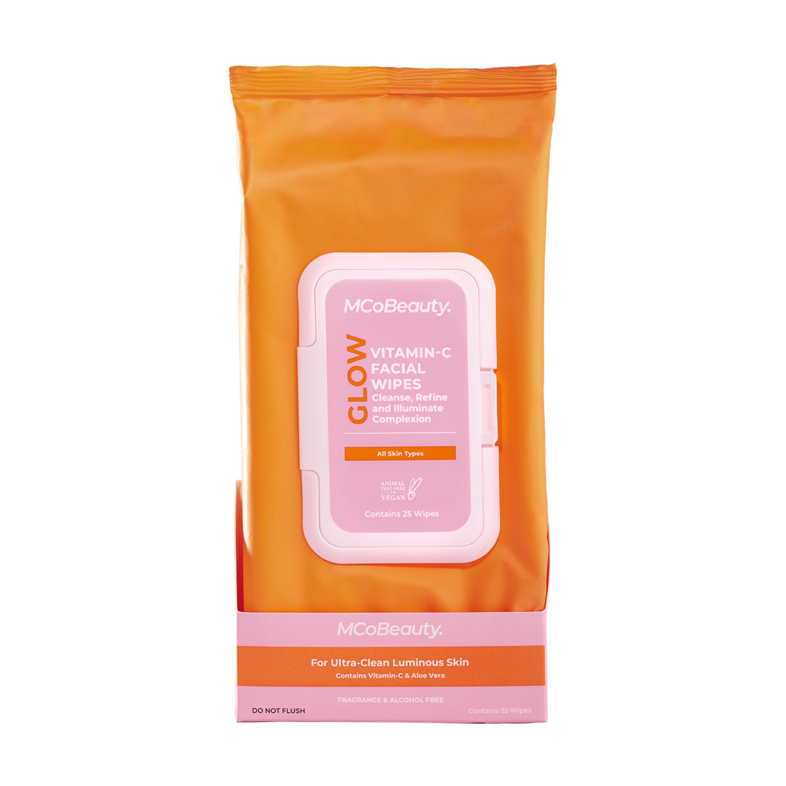 Toallitas Faciales Mcobeauty Glow Vitamin-c Con Vitamina C, Paquete De 25 - Venta Internacional.