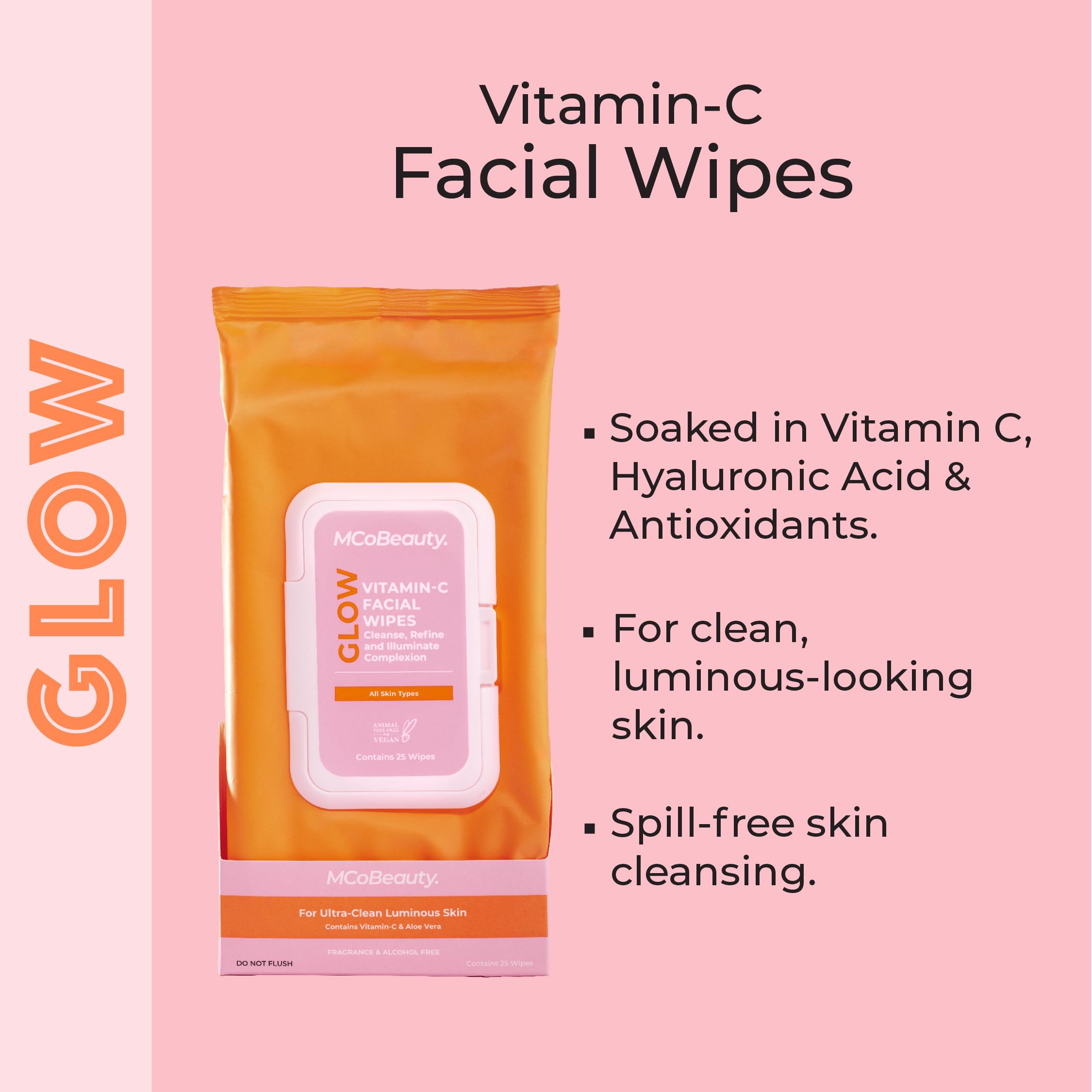 Foto 3 pulgar | Toallitas Faciales Mcobeauty Glow Vitamin-c Con Vitamina C, Paquete De 25 - Venta Internacional.