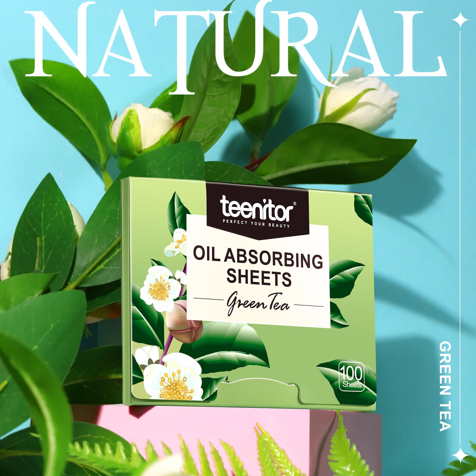 Foto 3 | Hojas Secantes Con Aceite Teenitor 800 Hojas Para Piel Grasa - Venta Internacional.