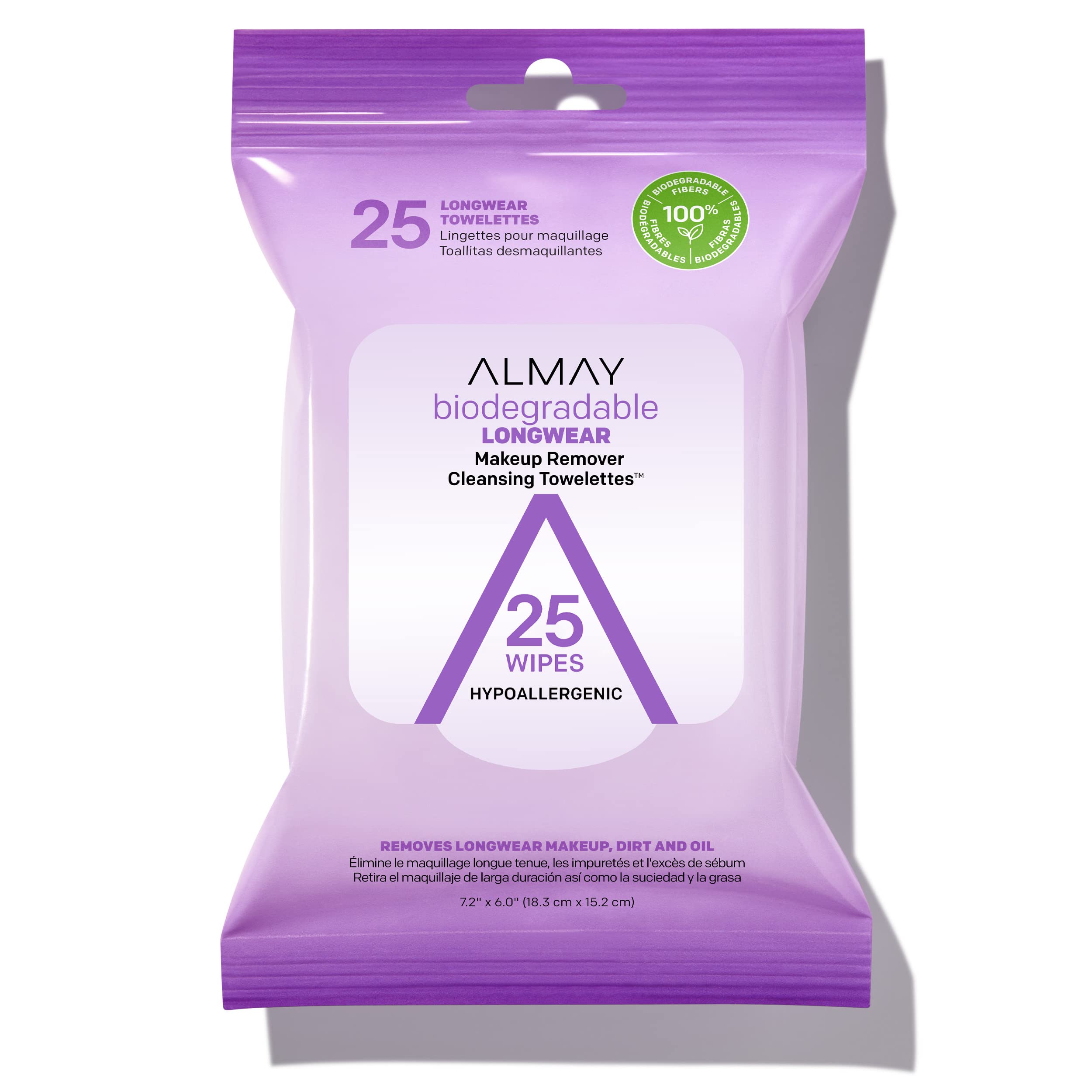 Toallitas Desmaquillantes Almay Longwear, Impermeables, 25 Unidades - Venta Internacional.