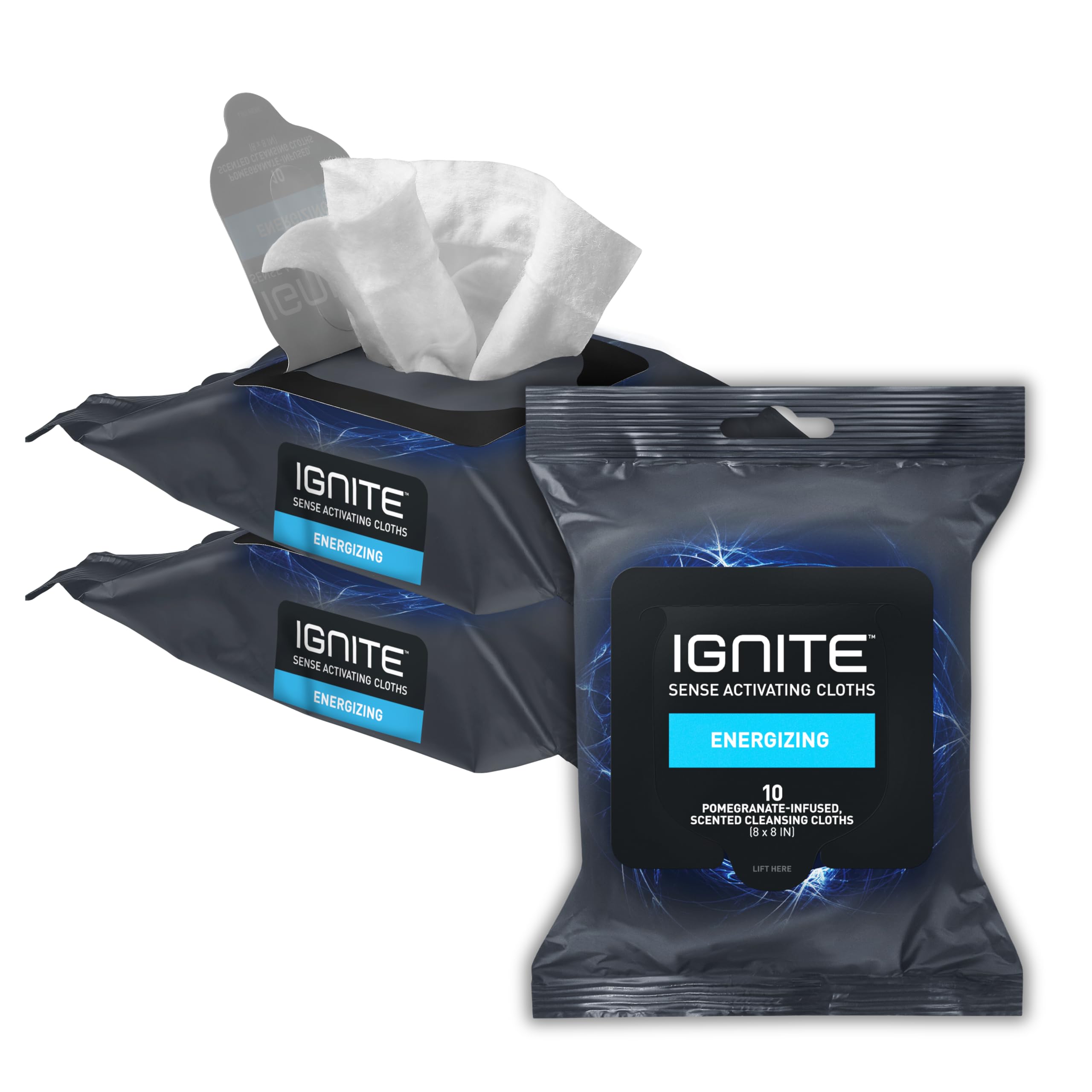 Foto 2 pulgar | Toallitas Húmedas Medline Ignite Para Hombre, Ducha Corporal, 8 X 8 Pulgadas, 10 Unidades, 3 - Venta Internacional.