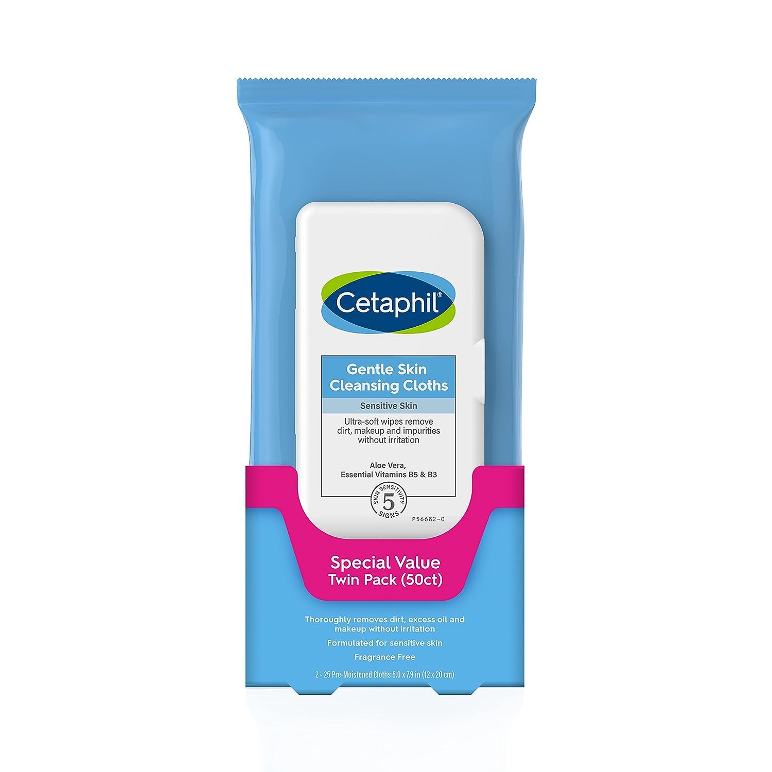 Foto 2 pulgar | Toallitas Cetaphil De Limpieza Suave Para Rostro Y Cuerpo 50x2 - Venta Internacional.