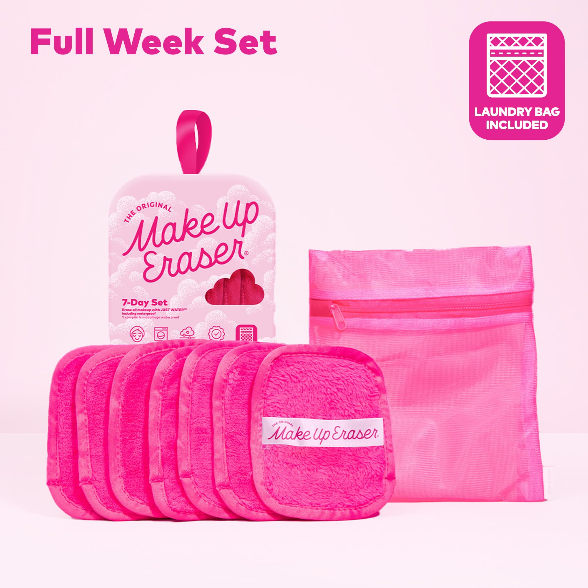 Foto 5 pulgar | Set De Borradores De Maquillaje Para 7 Días, Original, Rosa, Borra El Maquillaje Con Agua - Venta Internacional.