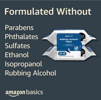 Foto 4 | Toallitas Desmaquillantes Amazon Basics Original, 25 Unidades X 2 - Venta Internacional.