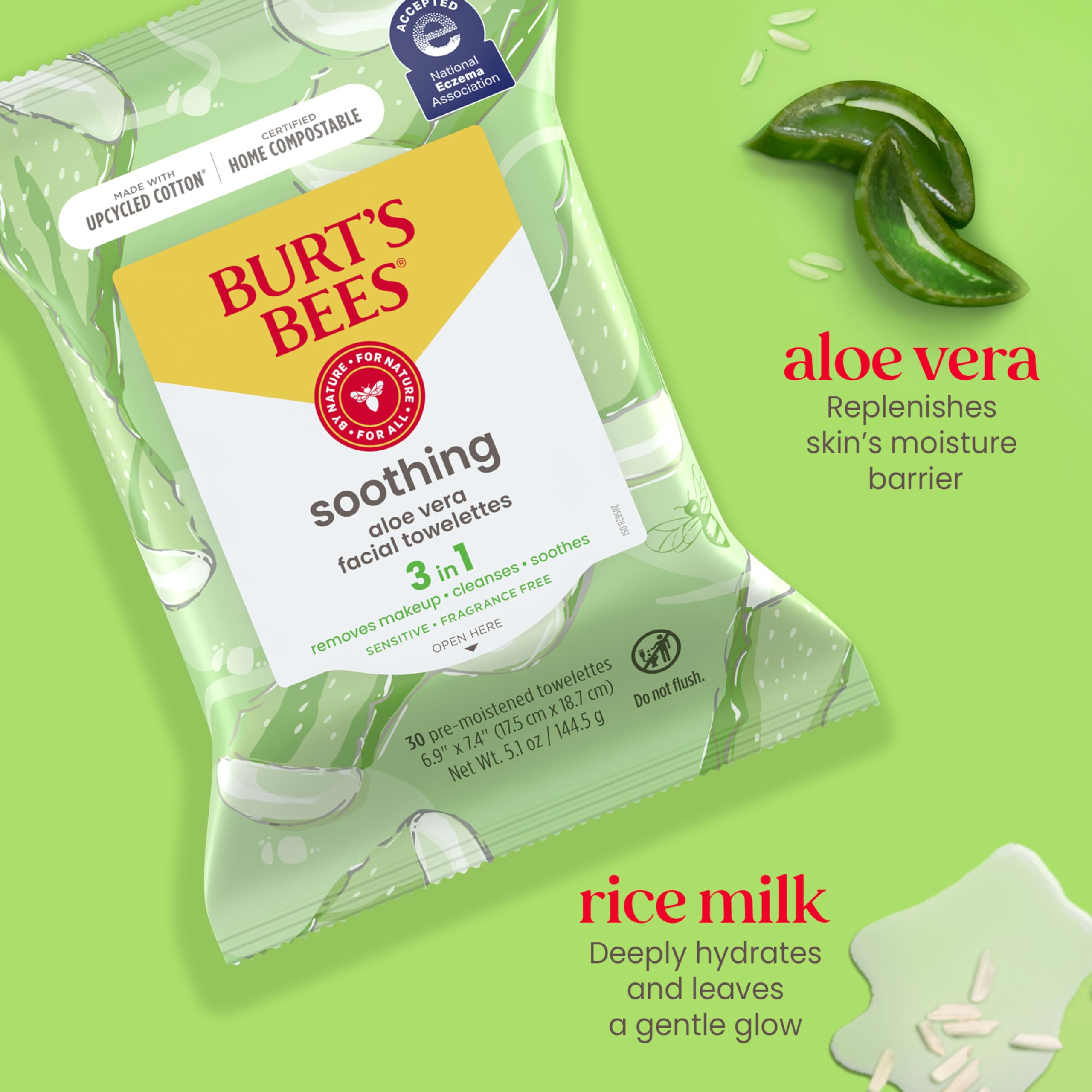 Foto 5 pulgar | Toallitas Faciales Burt's Bees Con Aloe Vera Para Piel Sensible, 30 Unidades - Venta Internacional.