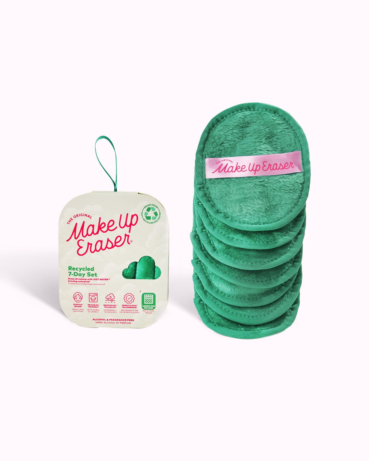 Set De Borradores De Maquillaje Para 7 Días, Original, Verde Reciclado, 7 Unidades - Venta Internacional.