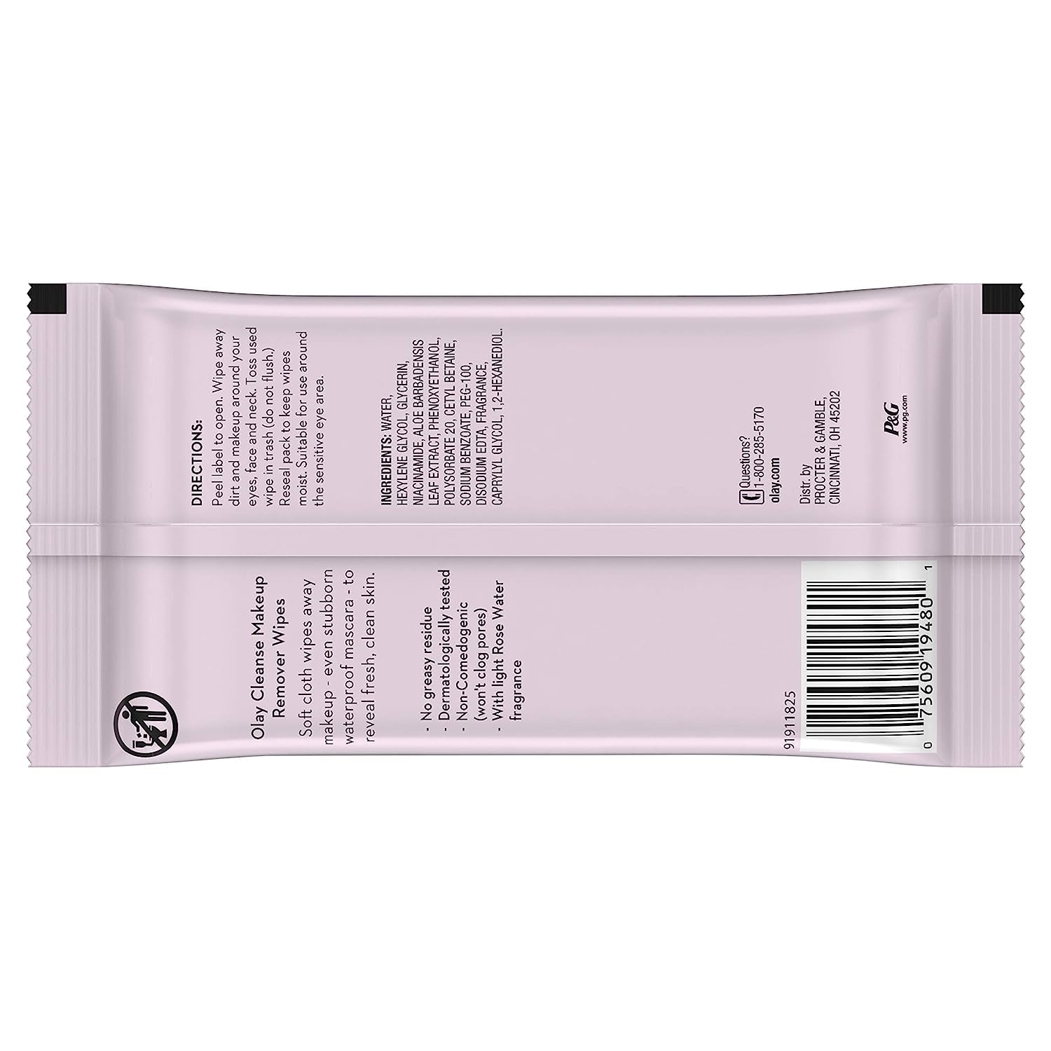 Foto 3 pulgar | Toallitas Desmaquillantes Olay Cleanse Rose Water 25 Toallitas X2 - Venta Internacional.