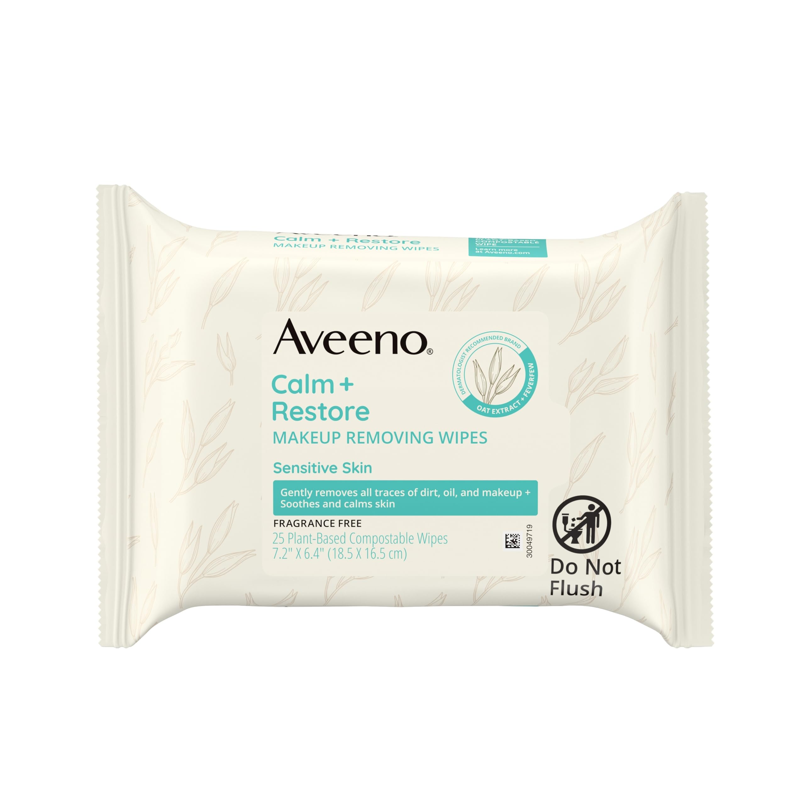 Foto 6 | Toallitas Desmaquillantes Aveeno Calm + Restore, 25 Unidades - Venta Internacional.