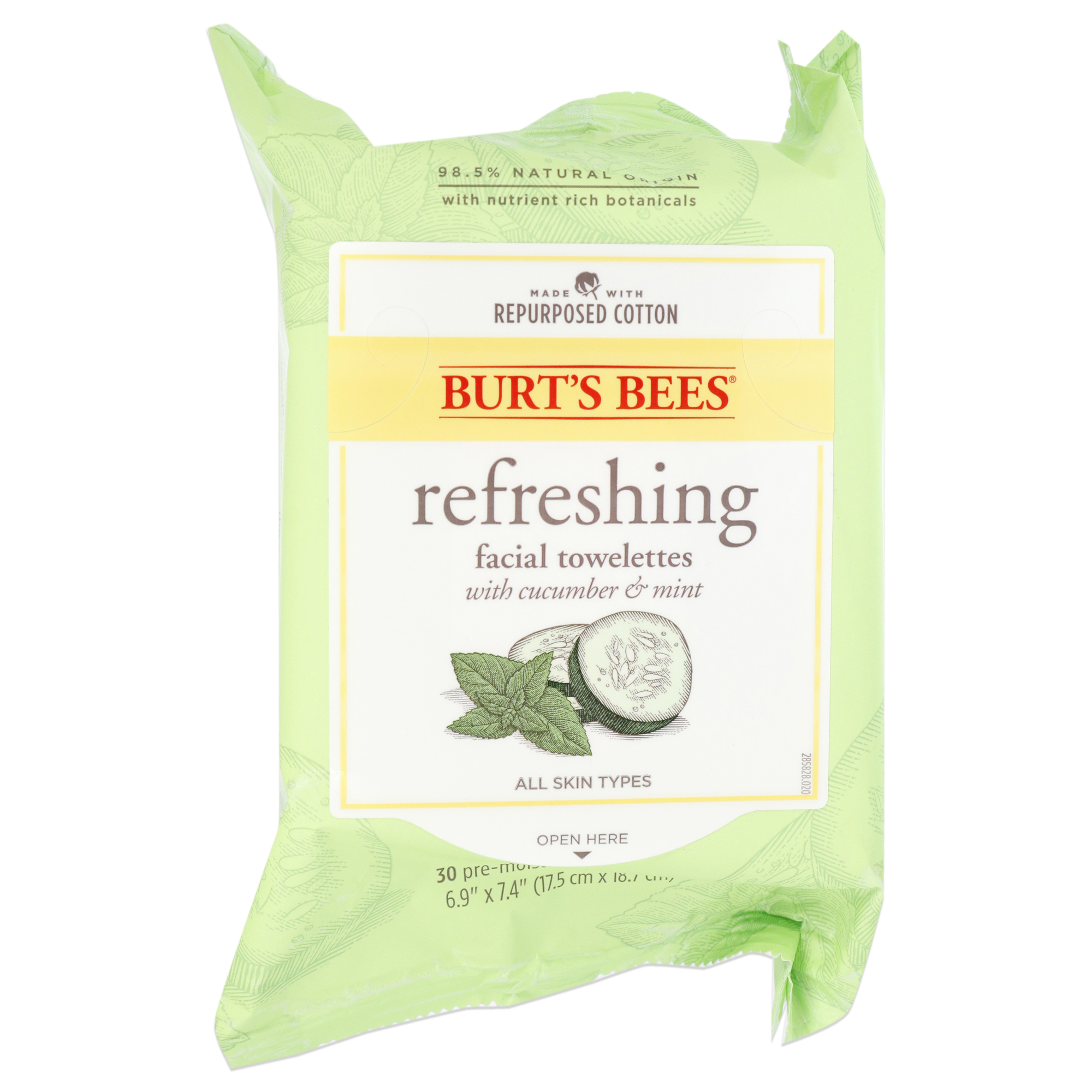 Toallitas Limpiadoras Faciales Burts Bees Cumber Scent 30 Uni - Venta Internacional.