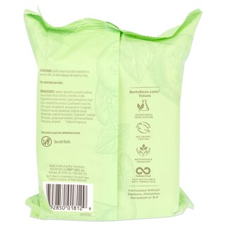 Foto 2 | Toallitas Limpiadoras Faciales Burts Bees Cumber Scent 30 Uni - Venta Internacional.