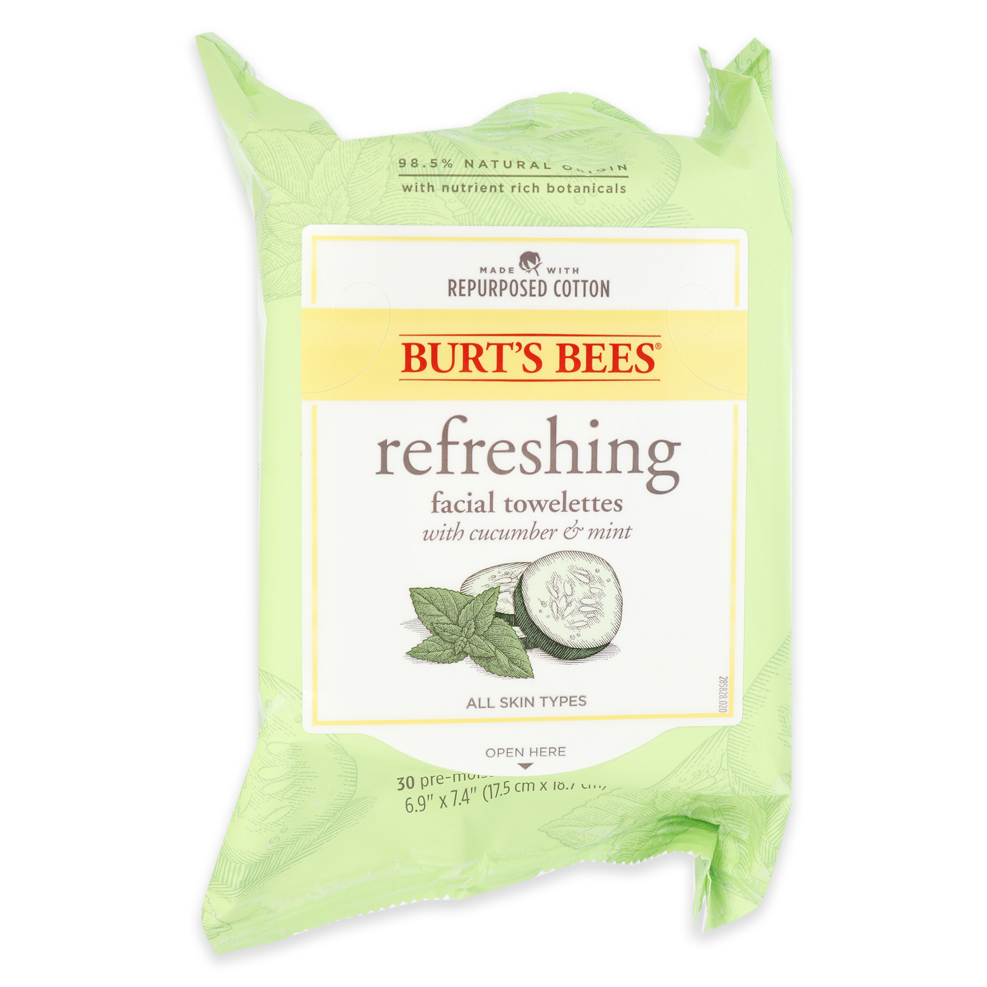 Foto 3 | Toallitas Limpiadoras Faciales Burts Bees Cumber Scent 30 Uni - Venta Internacional.