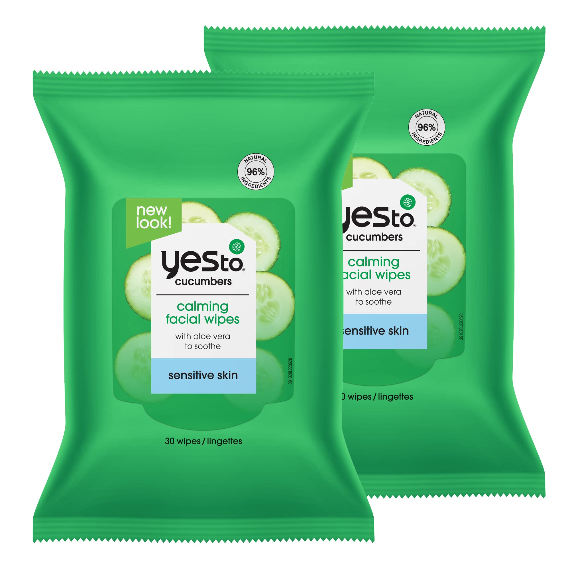 Foto 2 pulgar | Toallitas Faciales Yes To Sensitive Facial Cleansing Con Pepino Y Aloe - Venta Internacional.