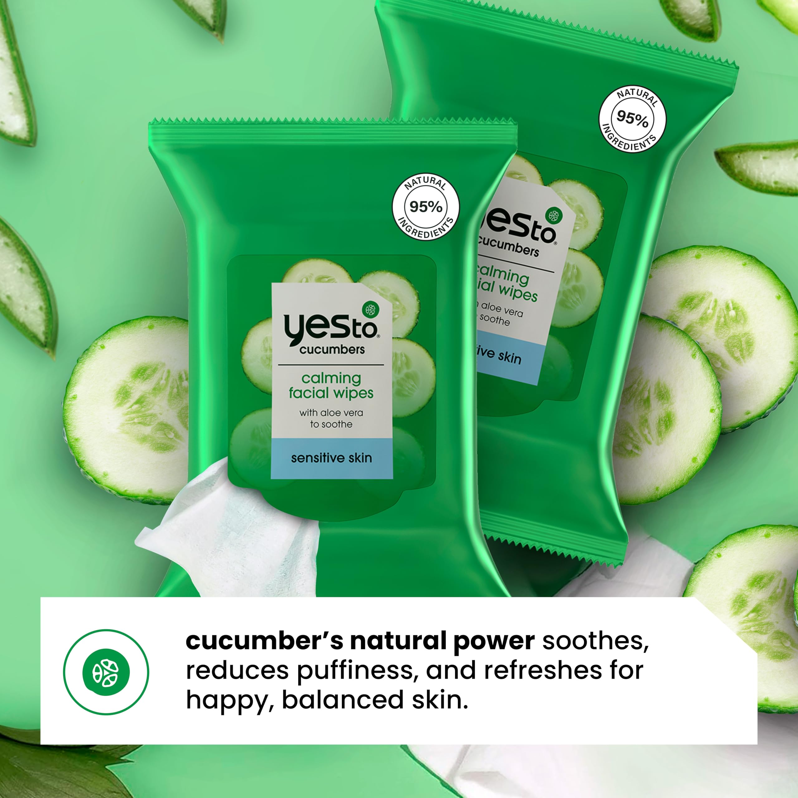 Foto 4 pulgar | Toallitas Faciales Yes To Sensitive Facial Cleansing Con Pepino Y Aloe - Venta Internacional.