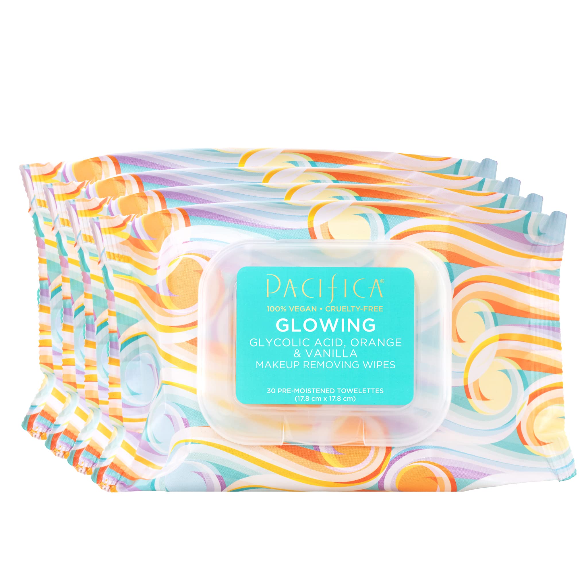 Toallitas Desmaquillantes Pacifica Beauty Glowing Con Ácido Glicólico - Venta Internacional.