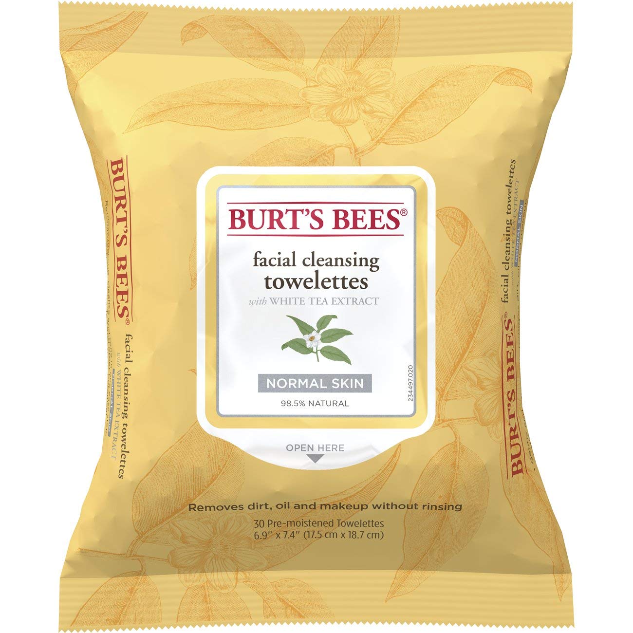 Toallitas Limpiadoras Faciales Burt's Bees White Tea X30 - Venta Internacional.