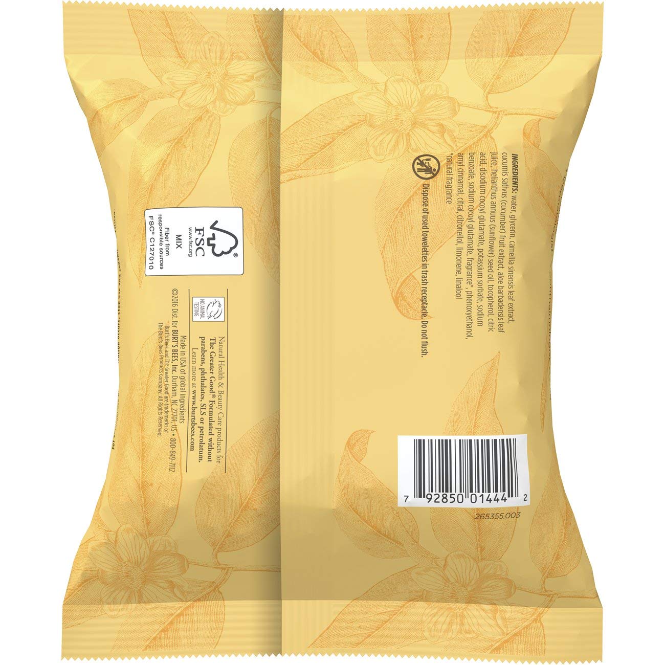 Foto 3 pulgar | Toallitas Limpiadoras Faciales Burt's Bees White Tea X30 - Venta Internacional.