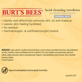 Foto 4 | Toallitas Limpiadoras Faciales Burt's Bees White Tea X30 - Venta Internacional.