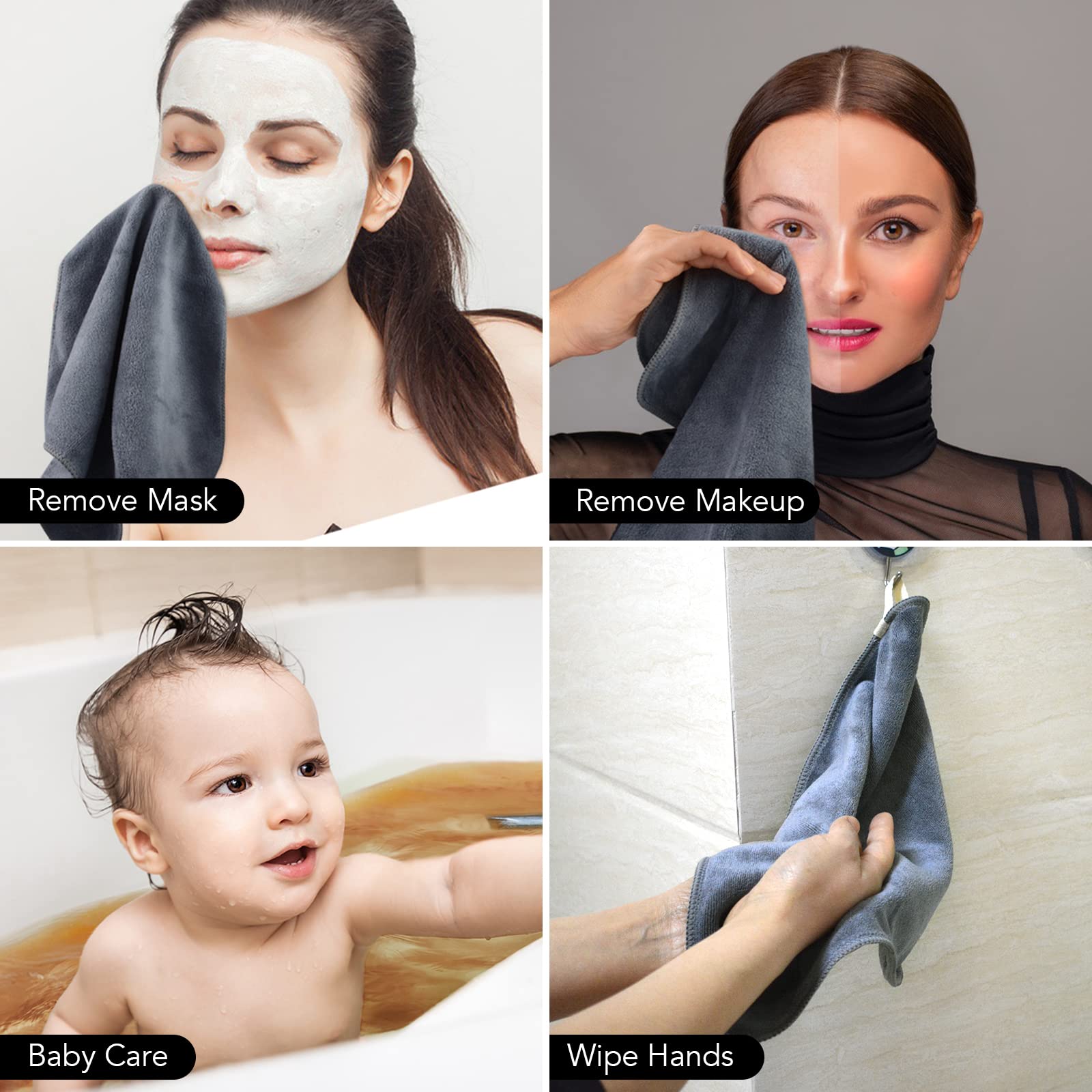 Foto 8 pulgar | Toallita Facial Sinland Microfibra Secado Rápido 30 X 30 Cm - Venta Internacional