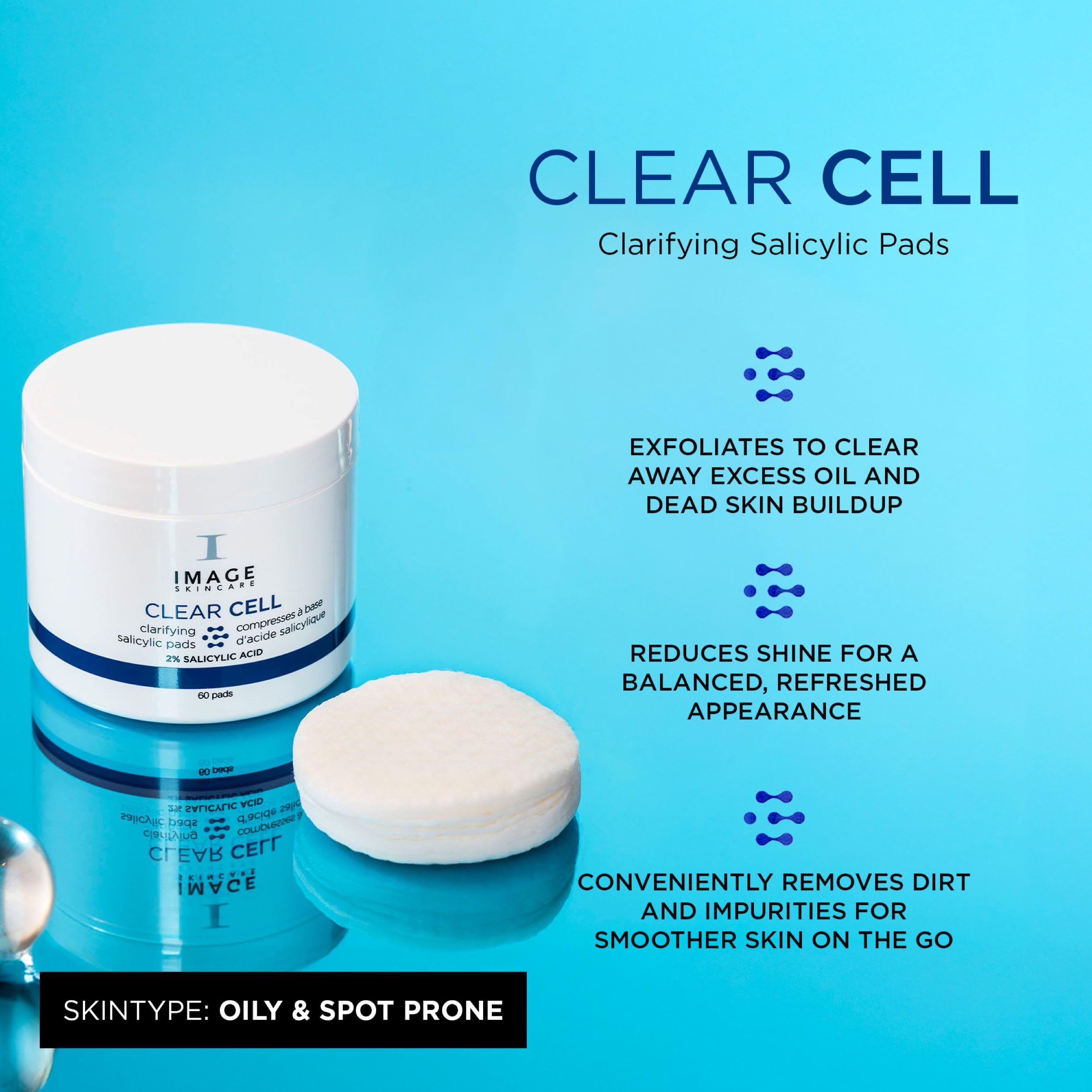 Foto 3 pulgar | Toallitas Exfoliantes Image Skincare Clear Cell Salicylic 60 Pad - Venta Internacional.