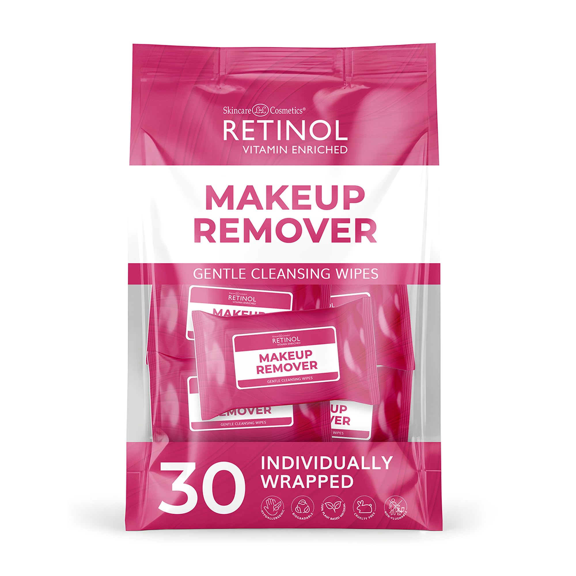 Foto 2 pulgar | Toallitas Desmaquillantes Retinol Con Agua Micelar, 30 Unidades - Venta Internacional.