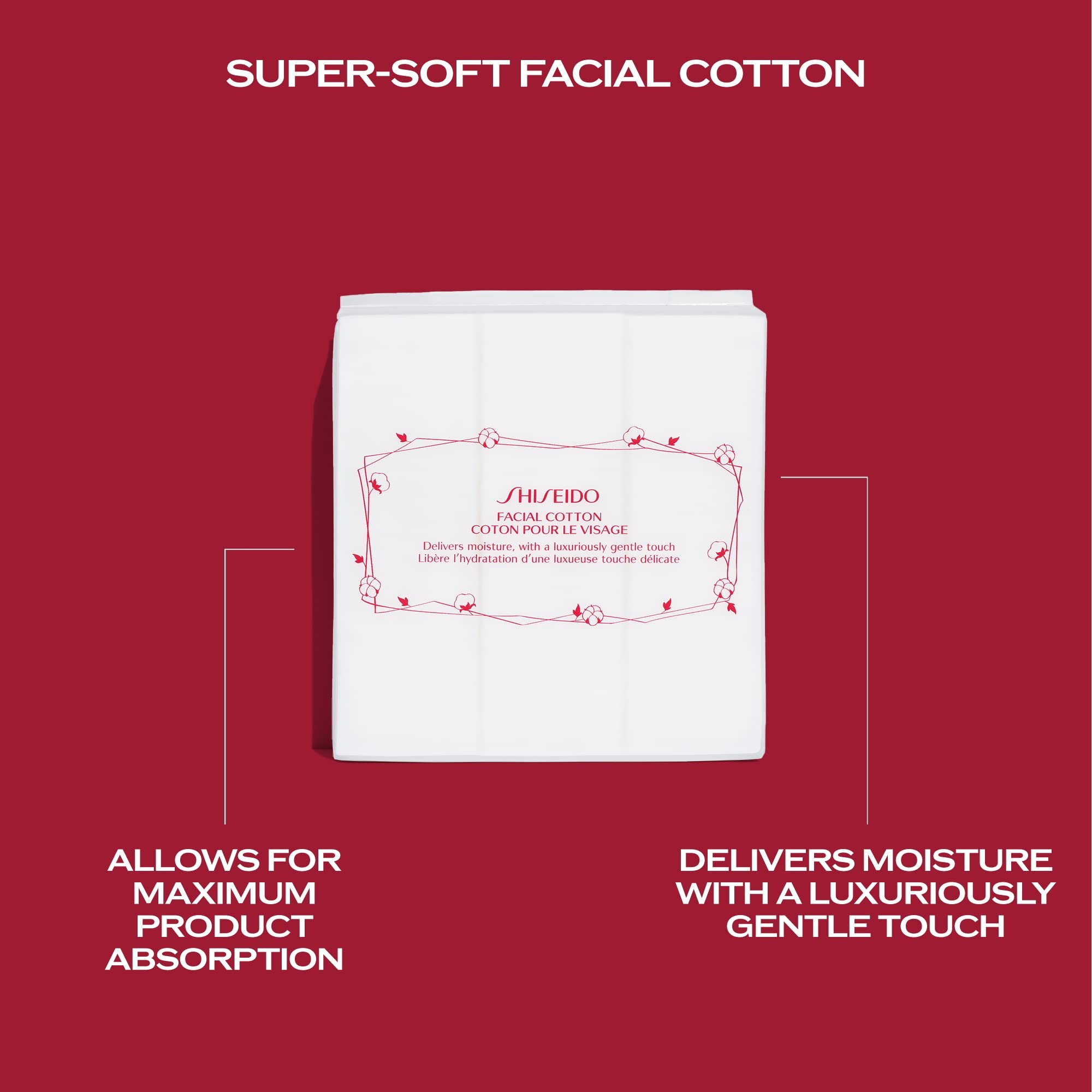 Foto 4 | Almohadillas Faciales De Algodón Shiseido 165 Cuadrados, 100% Naturales, Suaves - Venta Internacional.