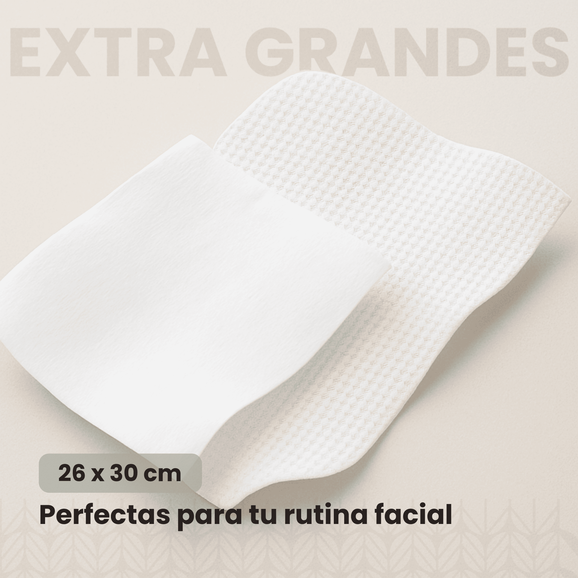 Foto 5 pulgar | Elementa Toallas Faciales Secas Extra Grandes Desechables (rostro Limpio Y Sin Bacterias), Hipoalergénicas, 100%