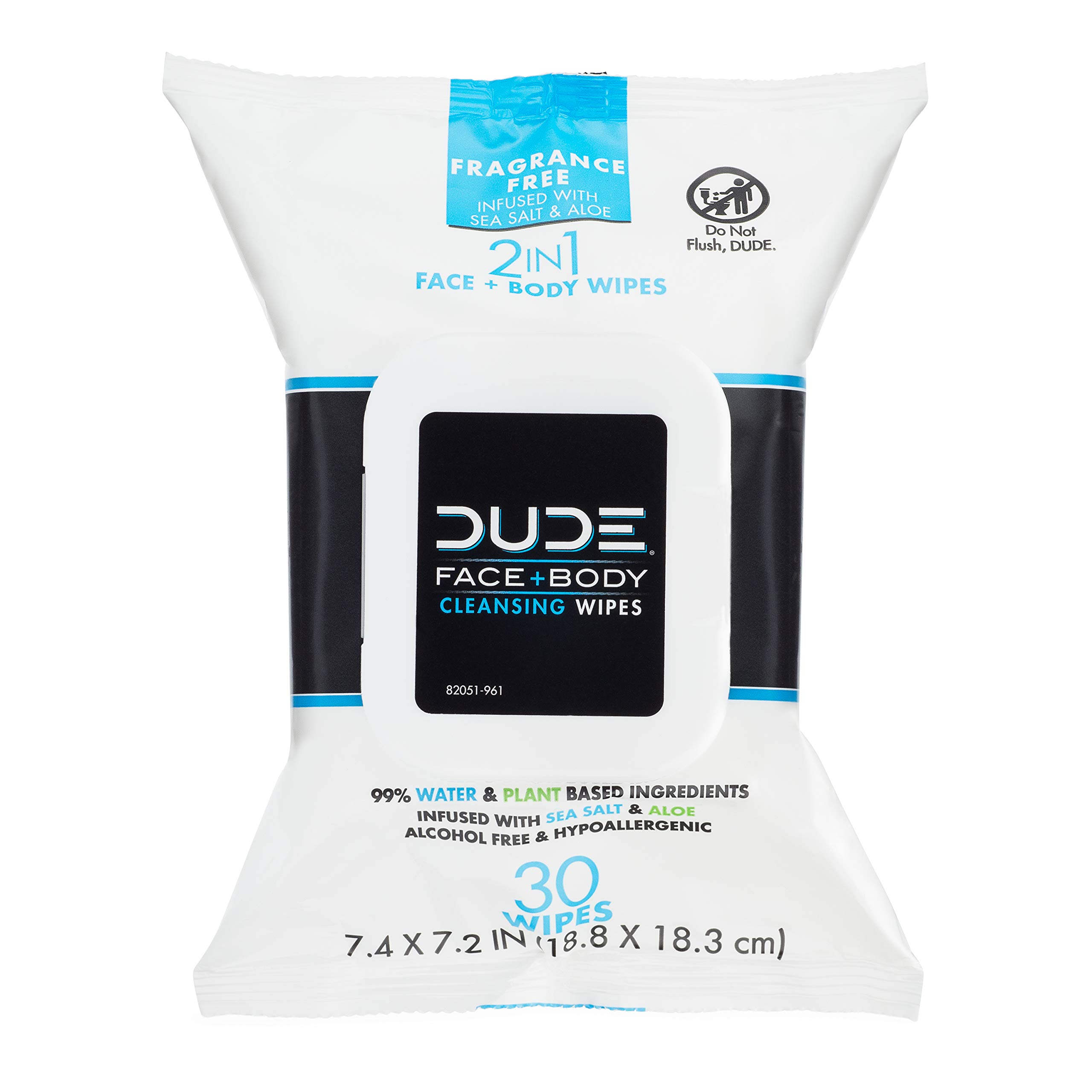 Foto 2 pulgar | Toallitas Dude Face & Body 30 Sin Perfume Con Sal Marina Y Aloe - Venta Internacional.