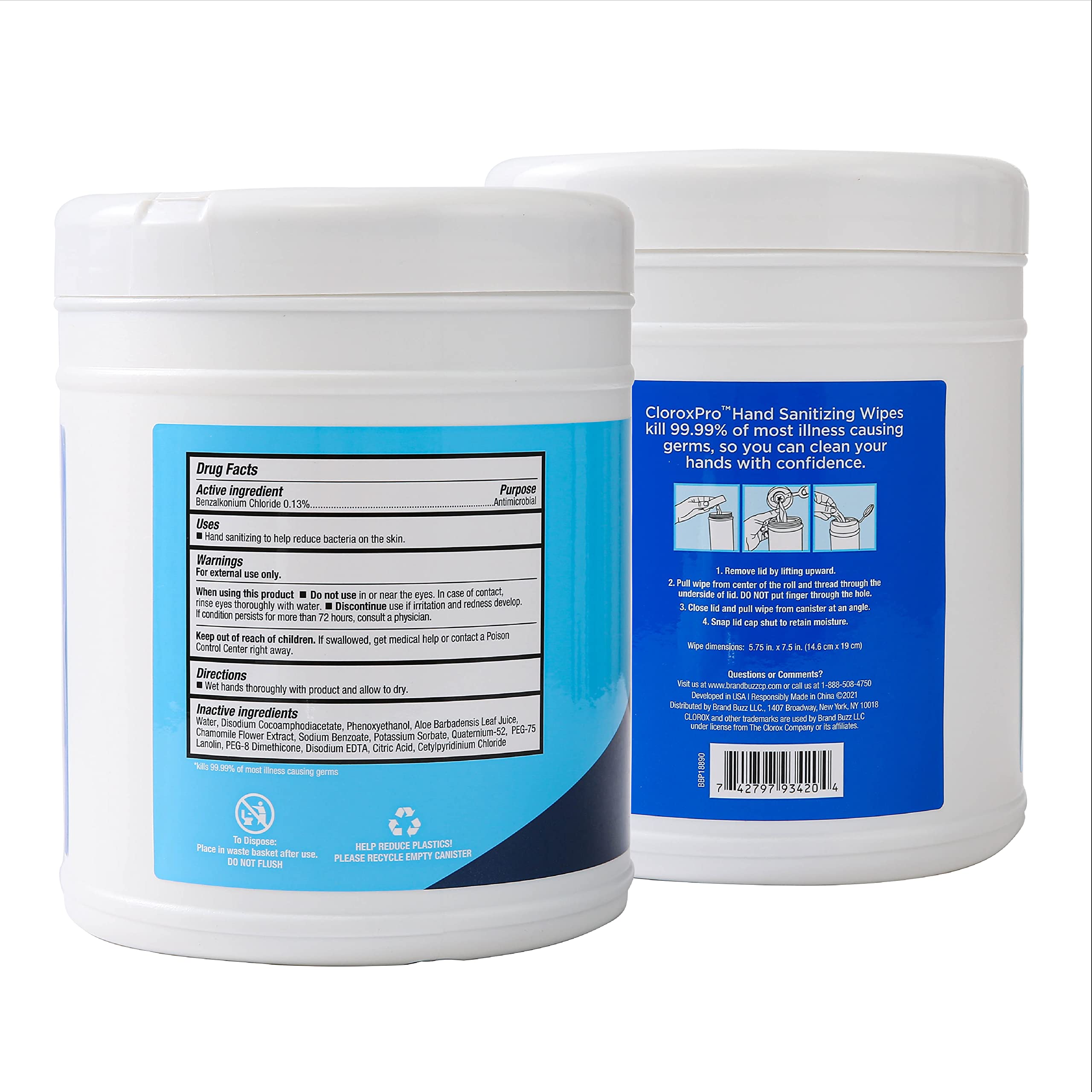 Foto 4 | Toallitas Para Manos Clorox Pro 270 Sin Alcohol Con Recipiente Resellable Bzk - Venta Internacional.