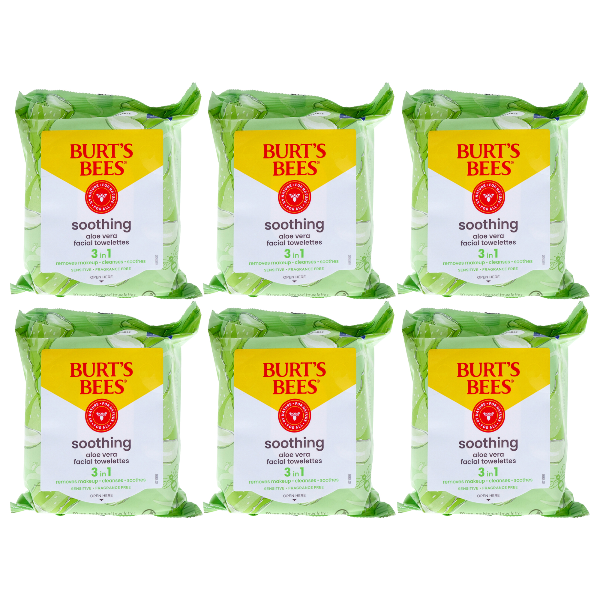 Foto 1 | Toallitas Limpiadoras Faciales Burts Bees Sensitive Skin  Paquete De 6 - Venta Internacional.