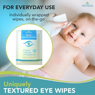 Foto 3 | Toallitas Para Párpados Y Pestañas Para Bebés Noveha Safe & Natural 60 Toallitas - Venta Internacional.