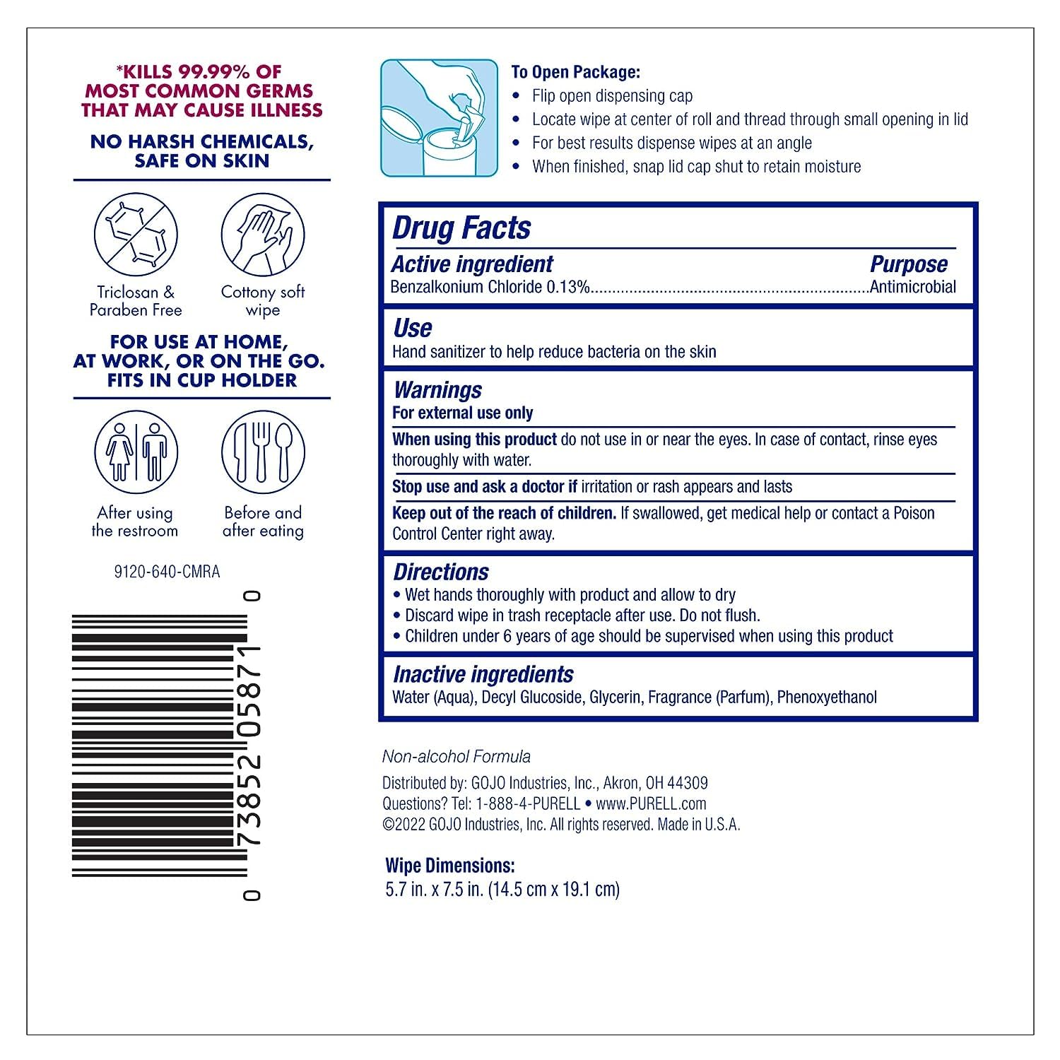 Foto 8 pulgar | Toallitas Desinfectantes Para Manos Purell Clean Refreshing Scent 40x6 - Venta Internacional.