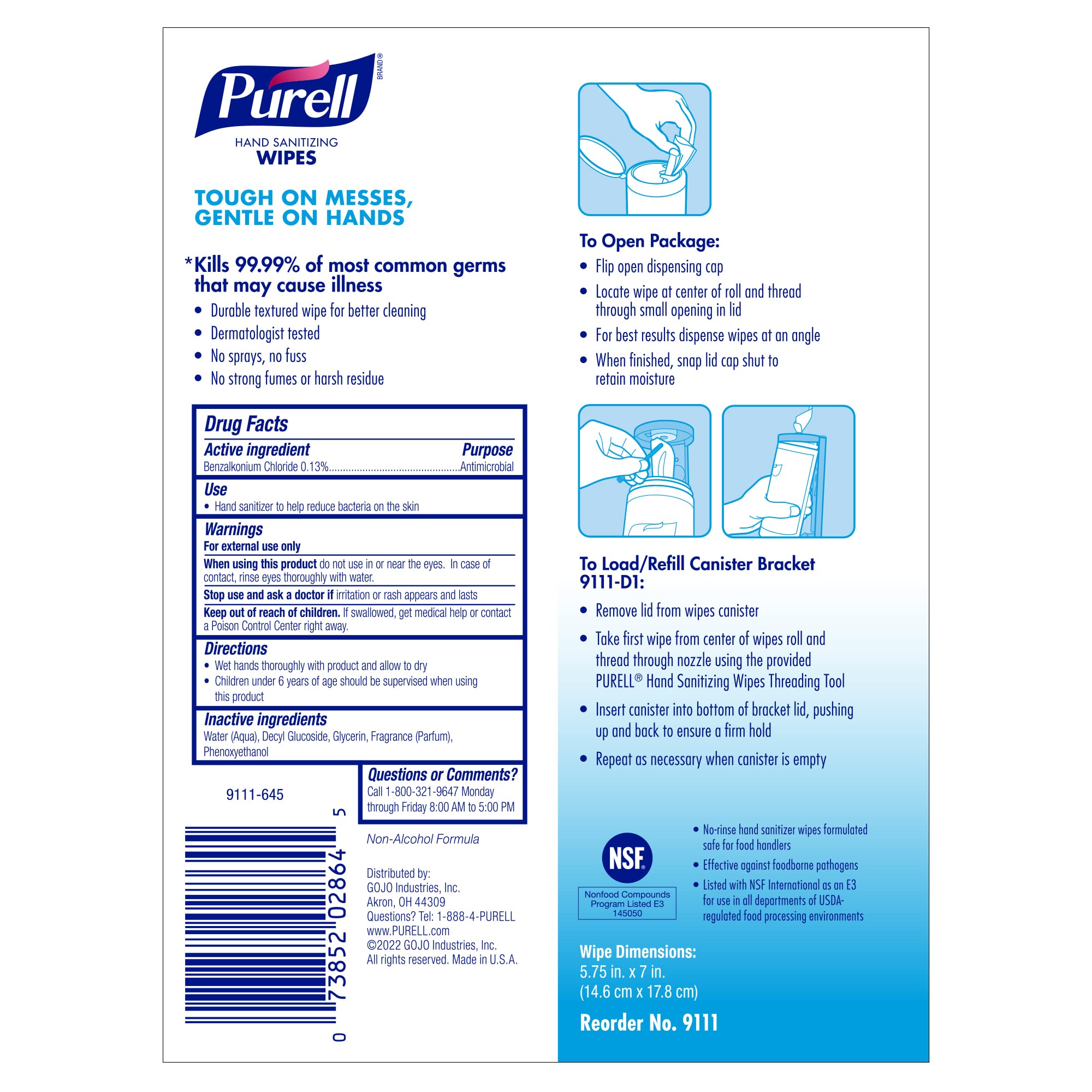 Foto 3 pulgar | Toallitas Desinfectantes Para Manos Purell Sin Alcohol  100 Unidades  Paquete De 12 - Venta Internacional.