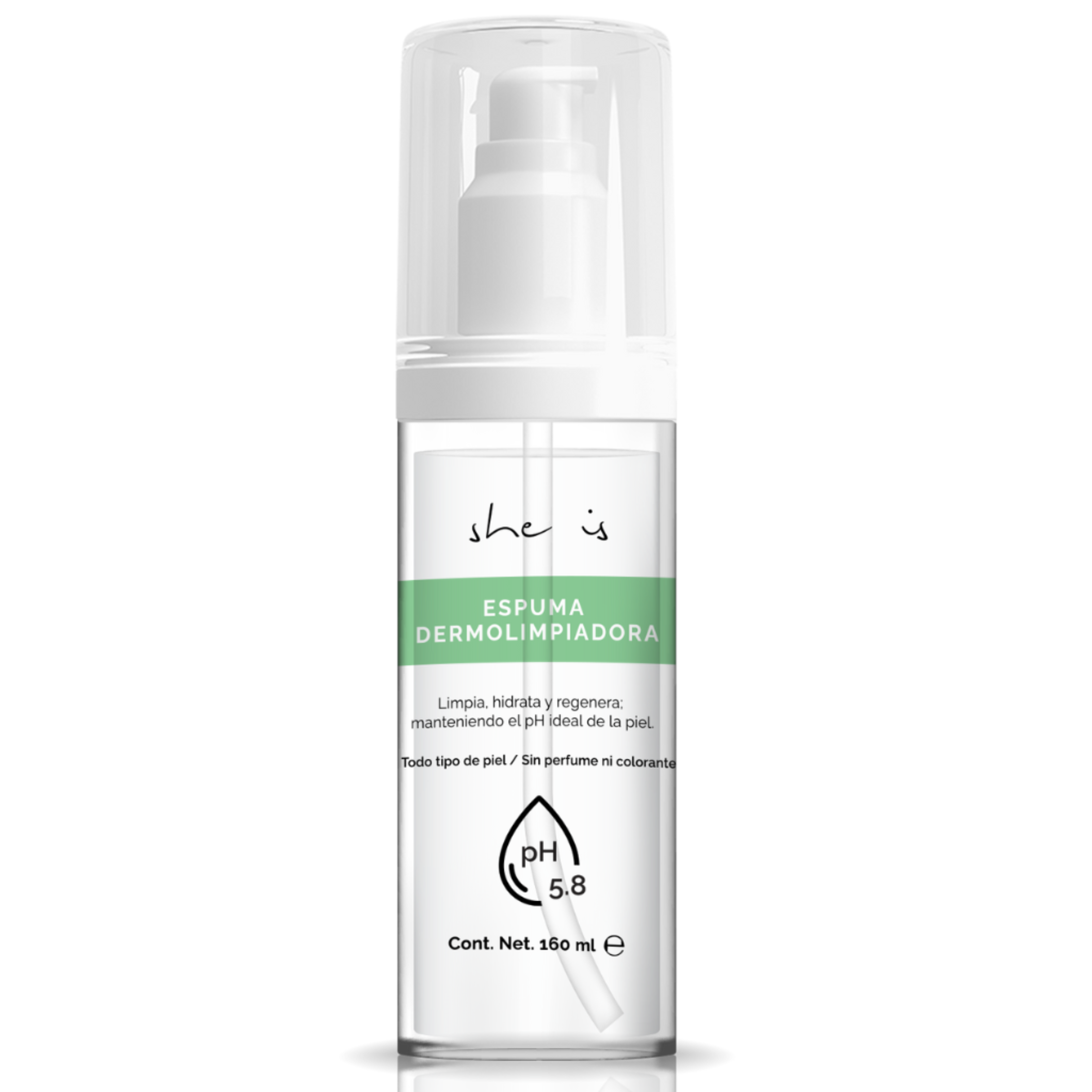 Foto 2 pulgar | Espuma She Is Skincare Dermolimpiadora Hidratante Facial 160 ml