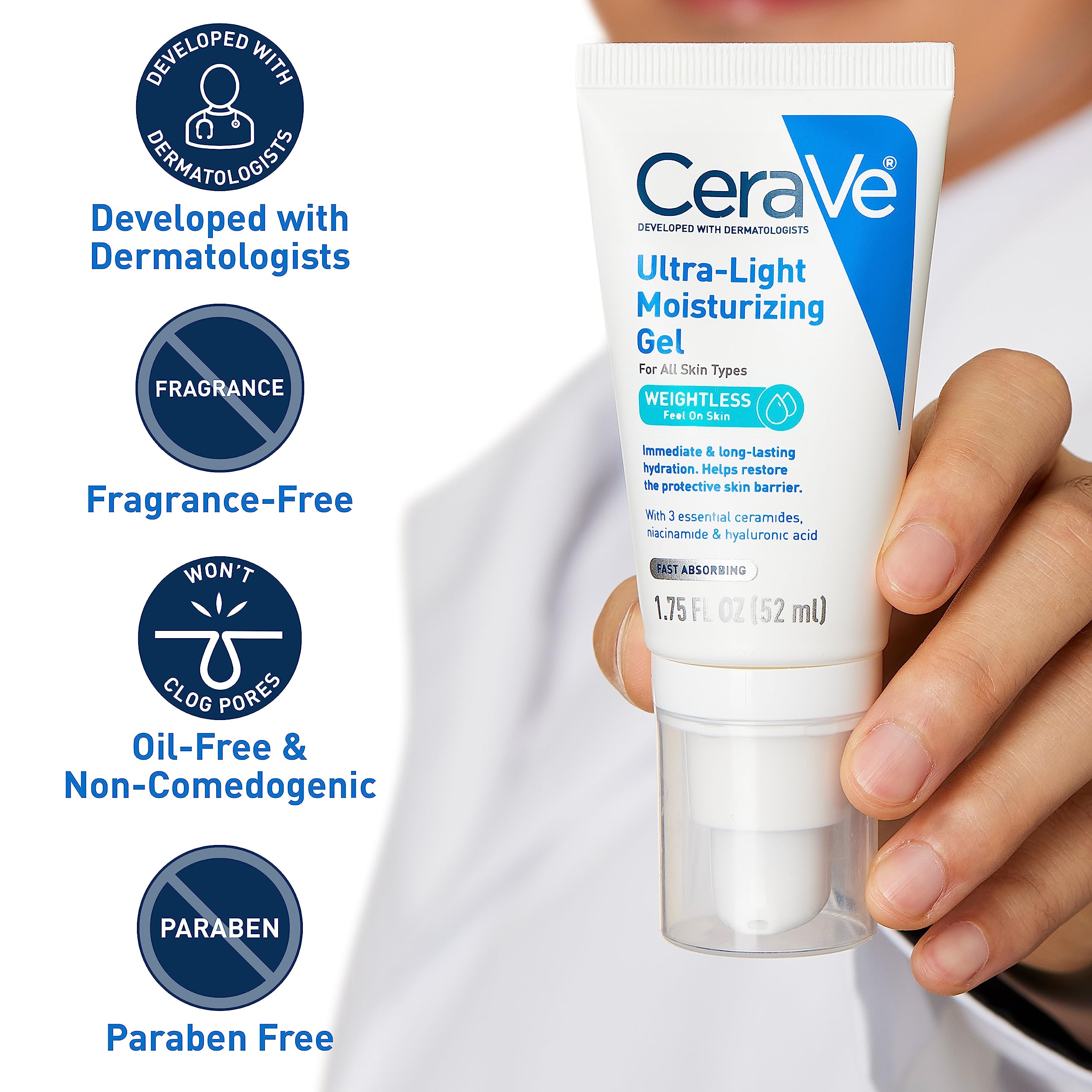 Foto 5 pulgar | Gel Hidratante Cerave Ultraligero Hidratante 50 Ml - Venta Internacional.