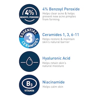 Foto 4 | Crema Limpiadora Espumosa Para Acné Face Wash Cerave, 150 Ml Con Peróxido De Benzoilo Al 4% - Venta Internacional.