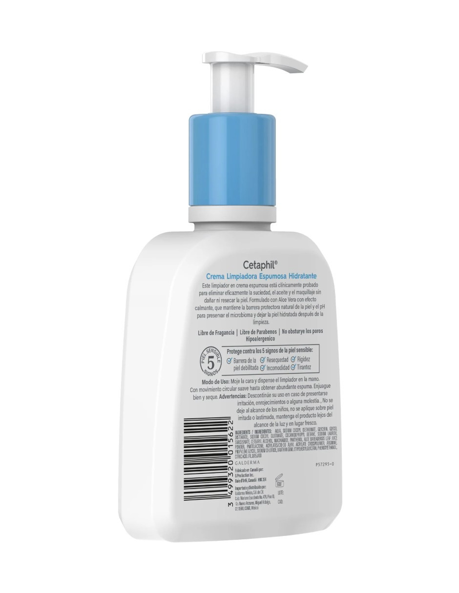 Foto 4 pulgar | Crema Limpiadora Hidratante Cetaphil Espumosa Para Piel Sensible