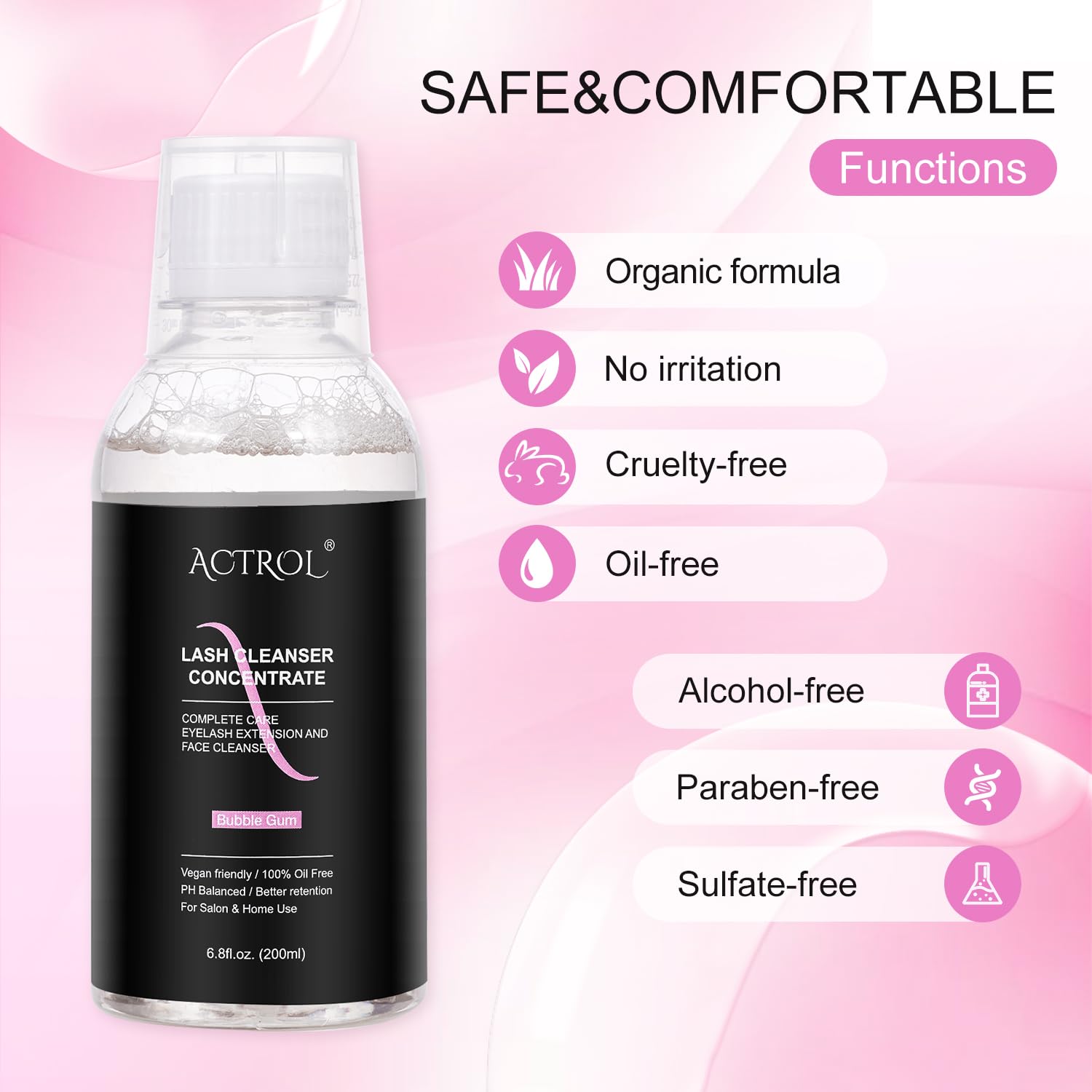 Foto 3 pulgar | Limpiador De Pestañas Concentrado Actrol Bubble Gum 200 Ml - Venta Internacional.