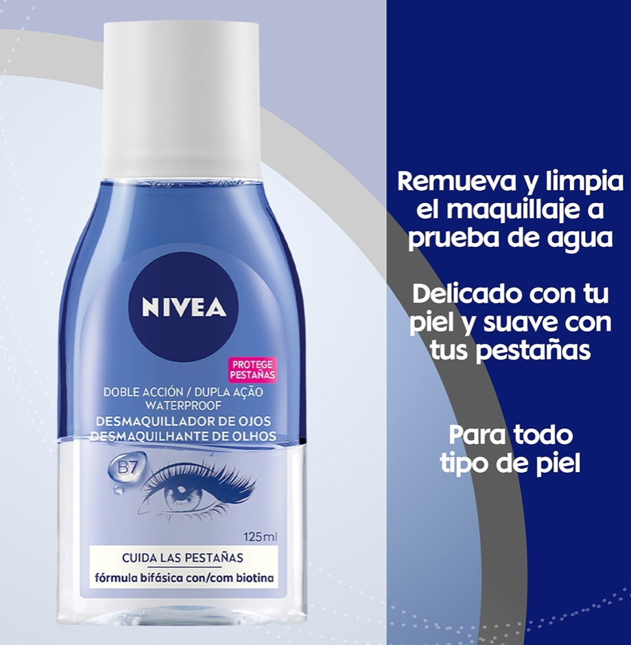 Foto 4 pulgar | Desmaquillante de Ojos Nivea Doble Acción color Azul 125 ml