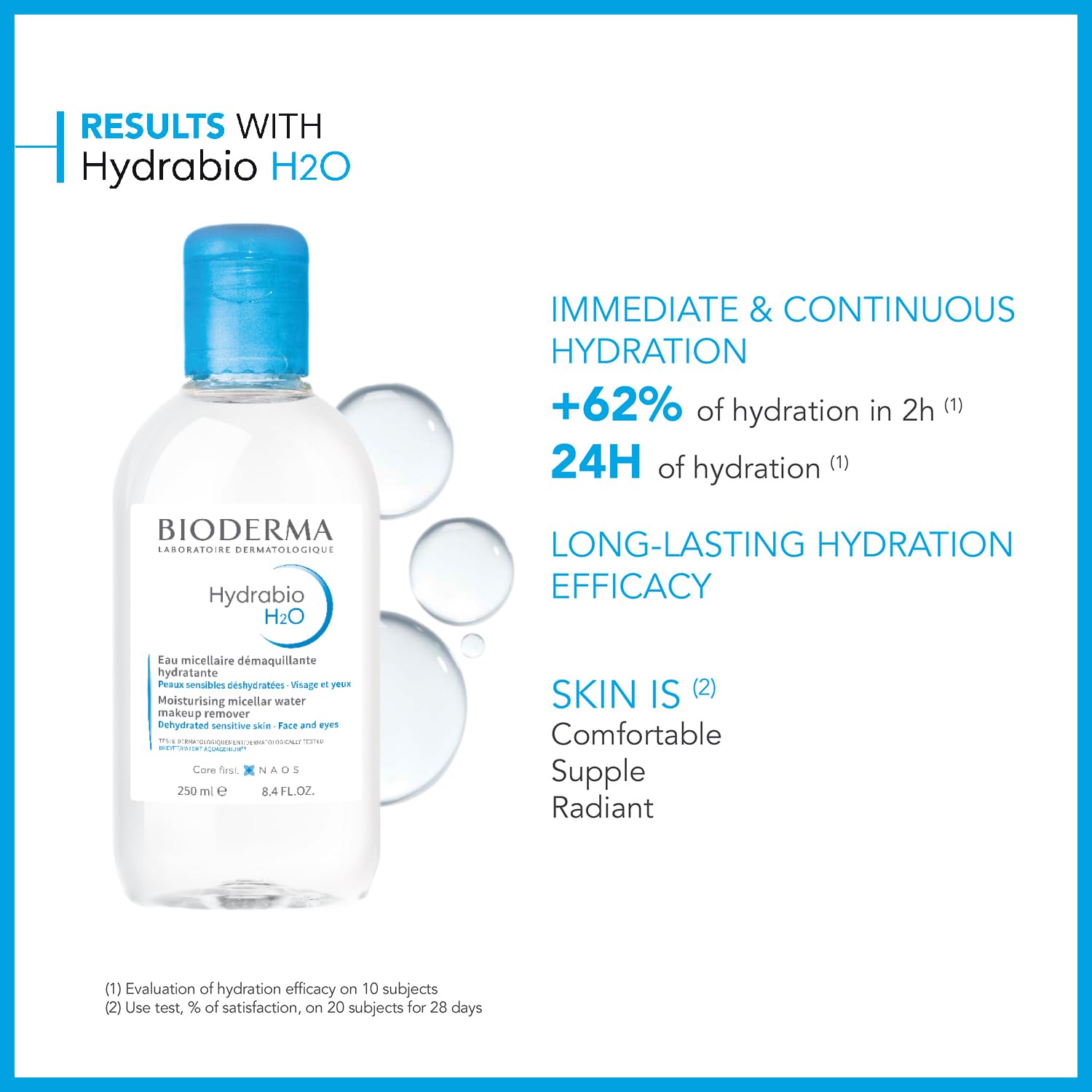 Foto 3 pulgar | Agua Micelar Bioderma Hydrabio H2o 250ml Para Piel Deshidratada - Venta Internacional.