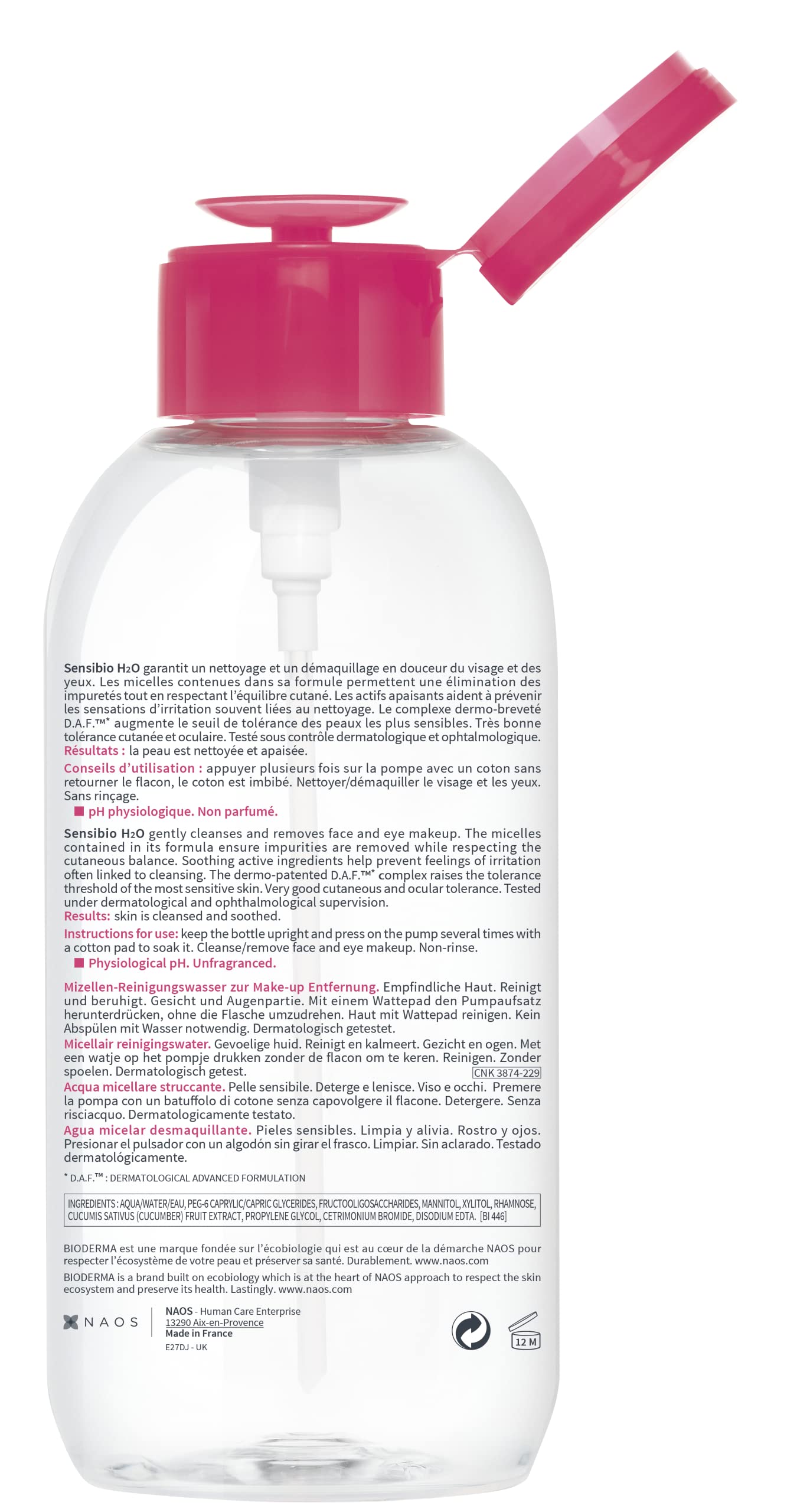 Foto 4 pulgar | Agua Limpiadora Bioderma Sensibio H2o 850ml - Venta Internacional.