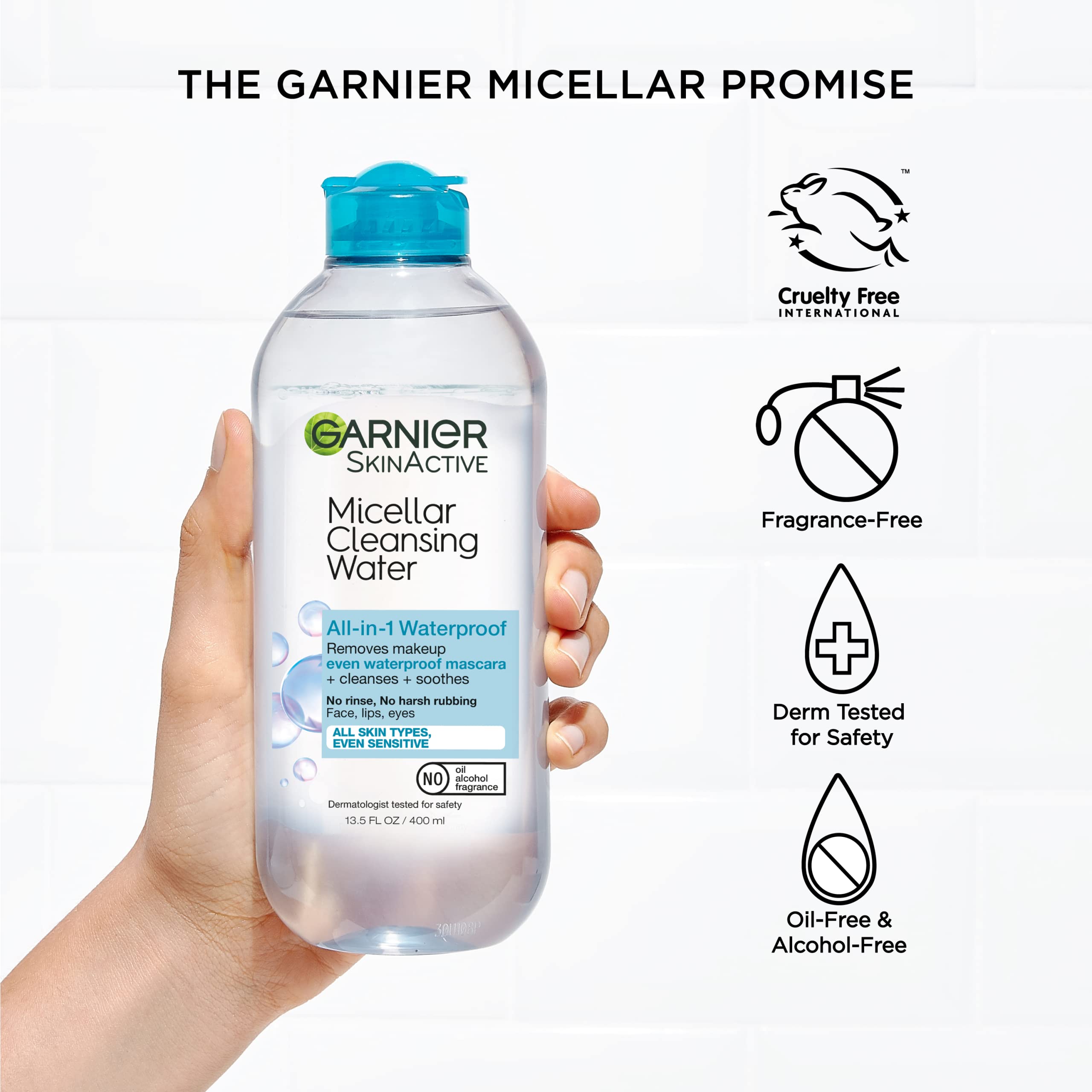 Foto 8 pulgar | Agua Micelar Garnier Skinactive Waterproof 400 Ml - Venta Internacional.