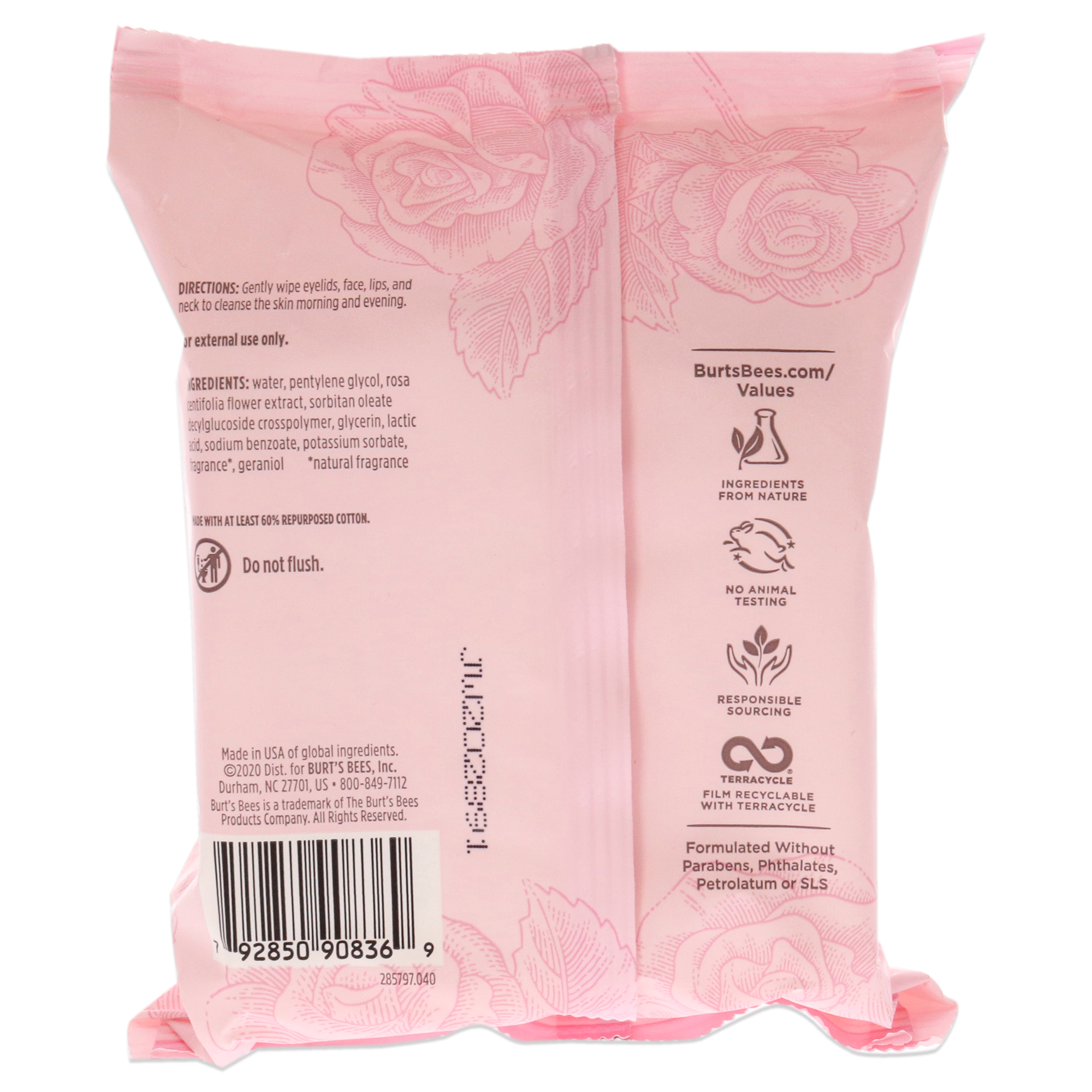 Toallitas Desmaquillantes Micelares con Agua de Rosas Burts Bees 30 Unidades - Venta Internacional