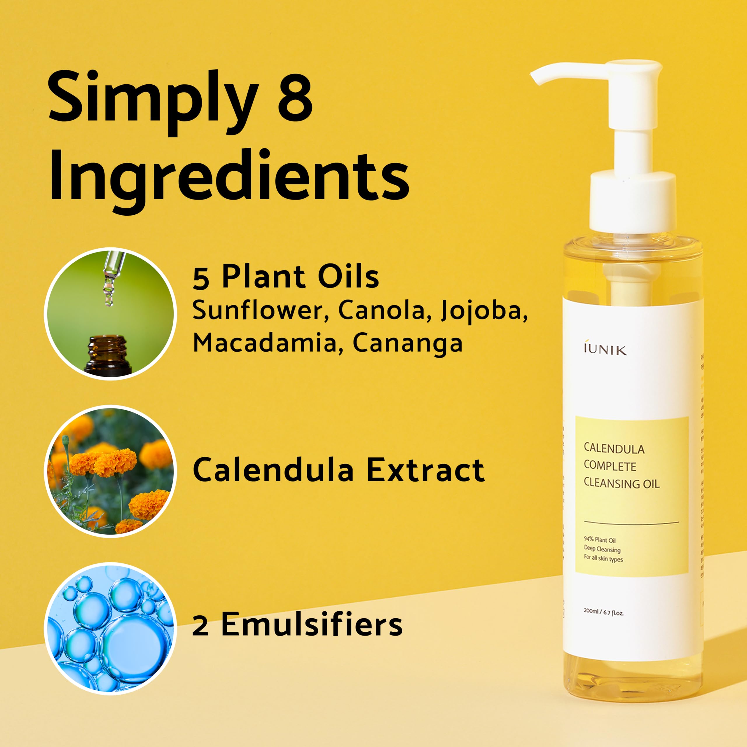 Foto 6 pulgar | Aceite Limpiador Iunik Con Infusión De Aceite De Caléndula Y Jojoba Vegano - Venta Internacional.