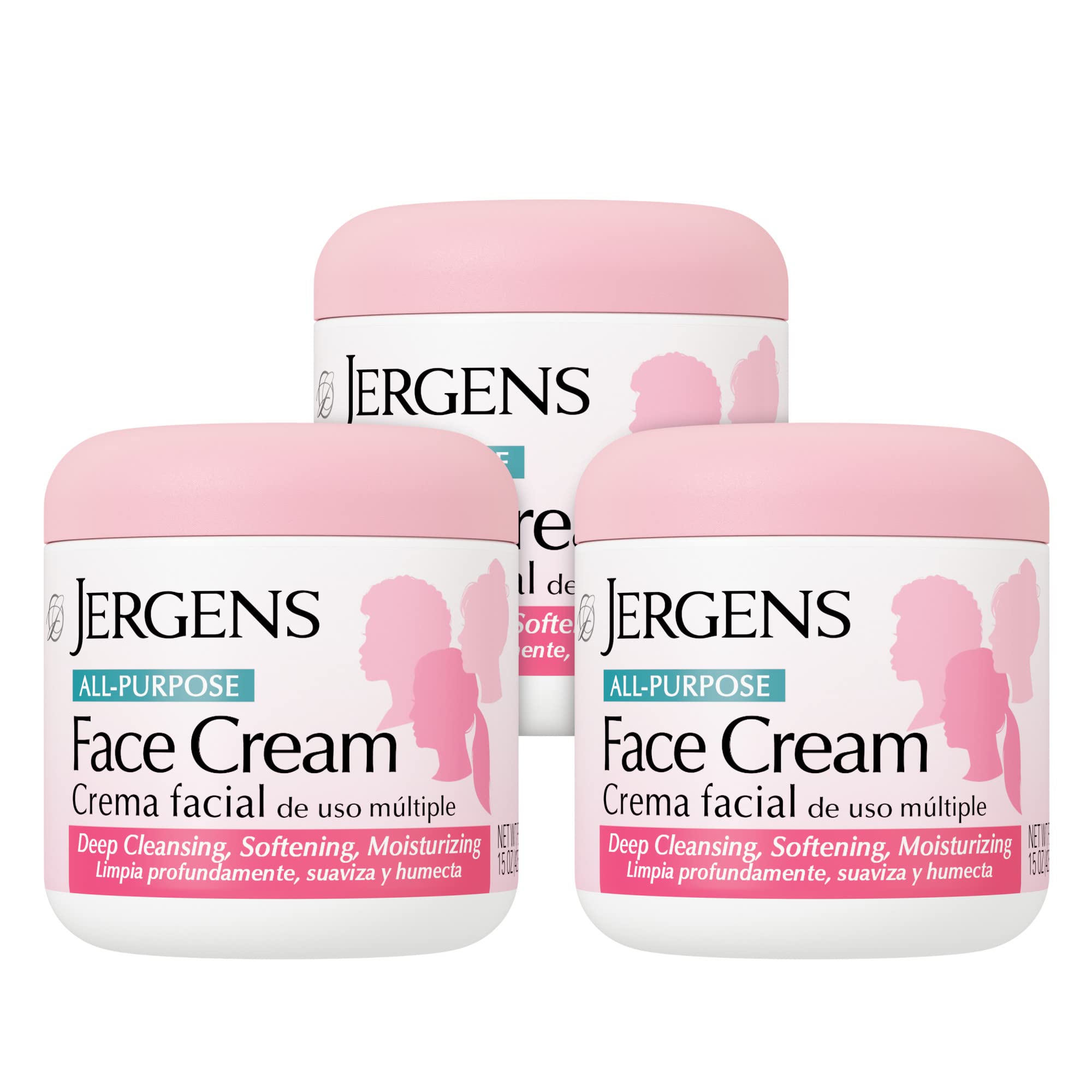 Foto 2 pulgar | Crema Facial Jergens De Limpieza Profunda Multiusos, 450 Ml (paquete De 3) - Venta Internacional.