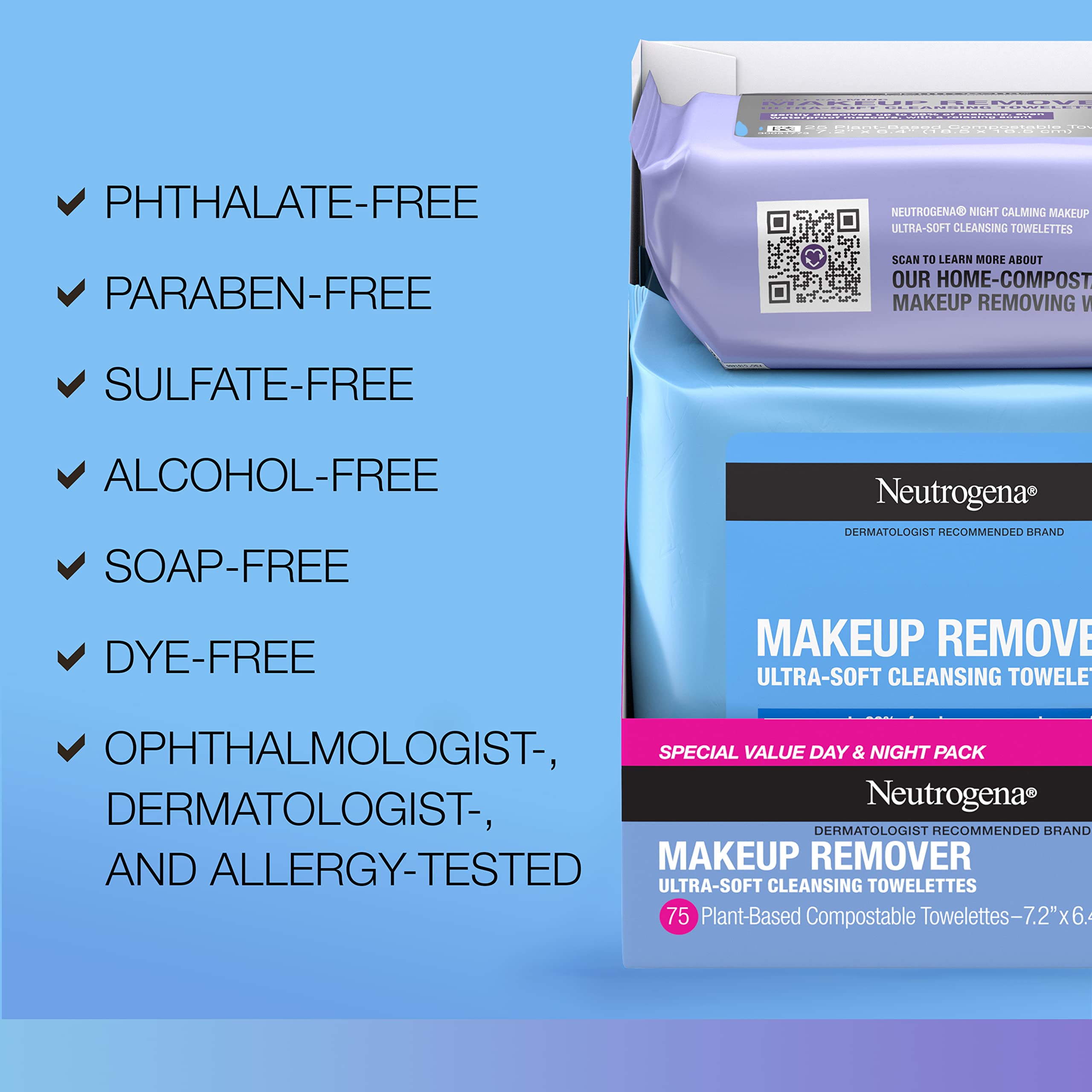 Foto 6 | Toallitas Limpiadoras Desmaquillantes Neutrogena, 25 Unidades, Paquete De 2 - Venta Internacional.