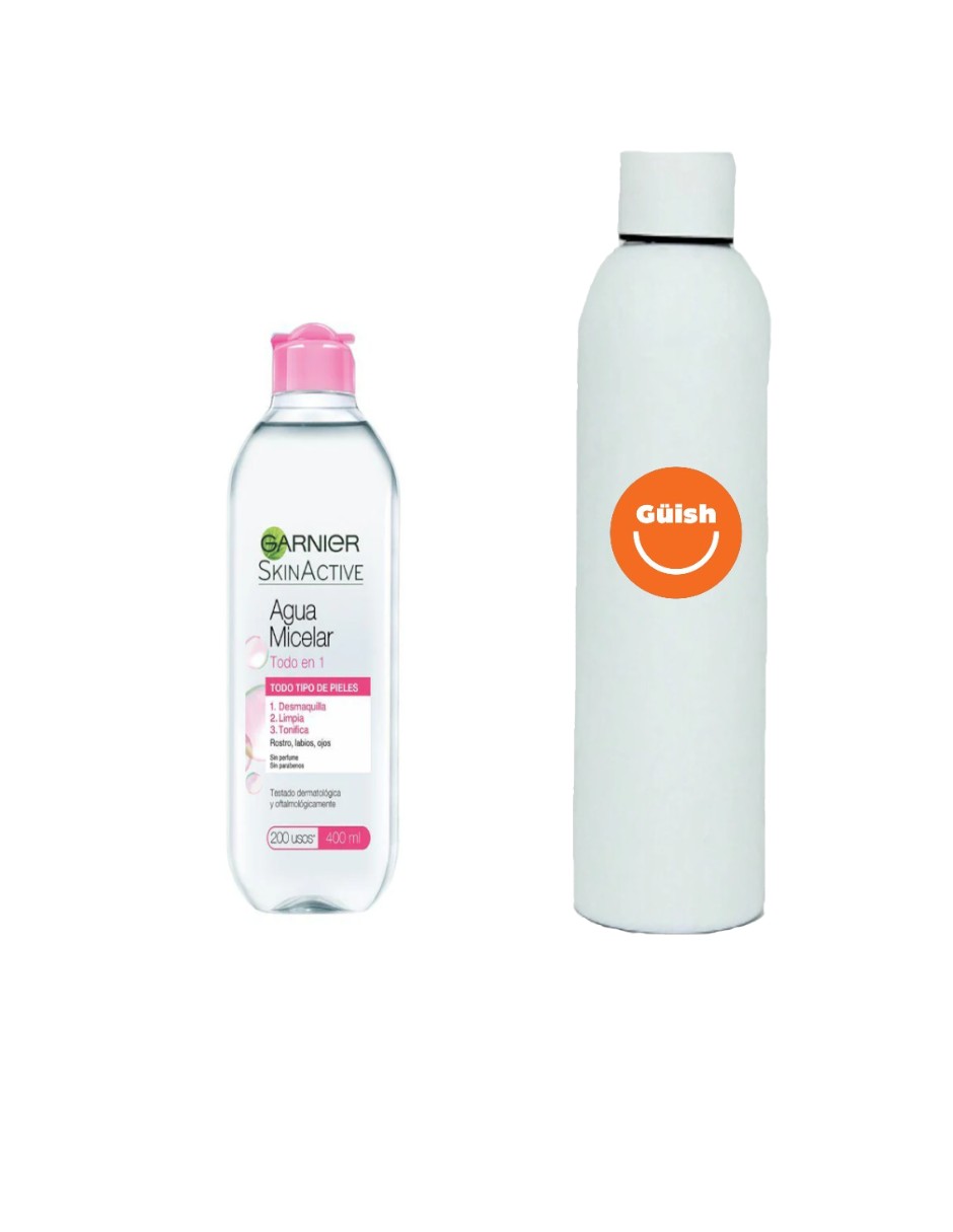 Foto 2 pulgar | Garnier Skin Active Agua Micelar Desmaquillante + Termo De Regalo Güish