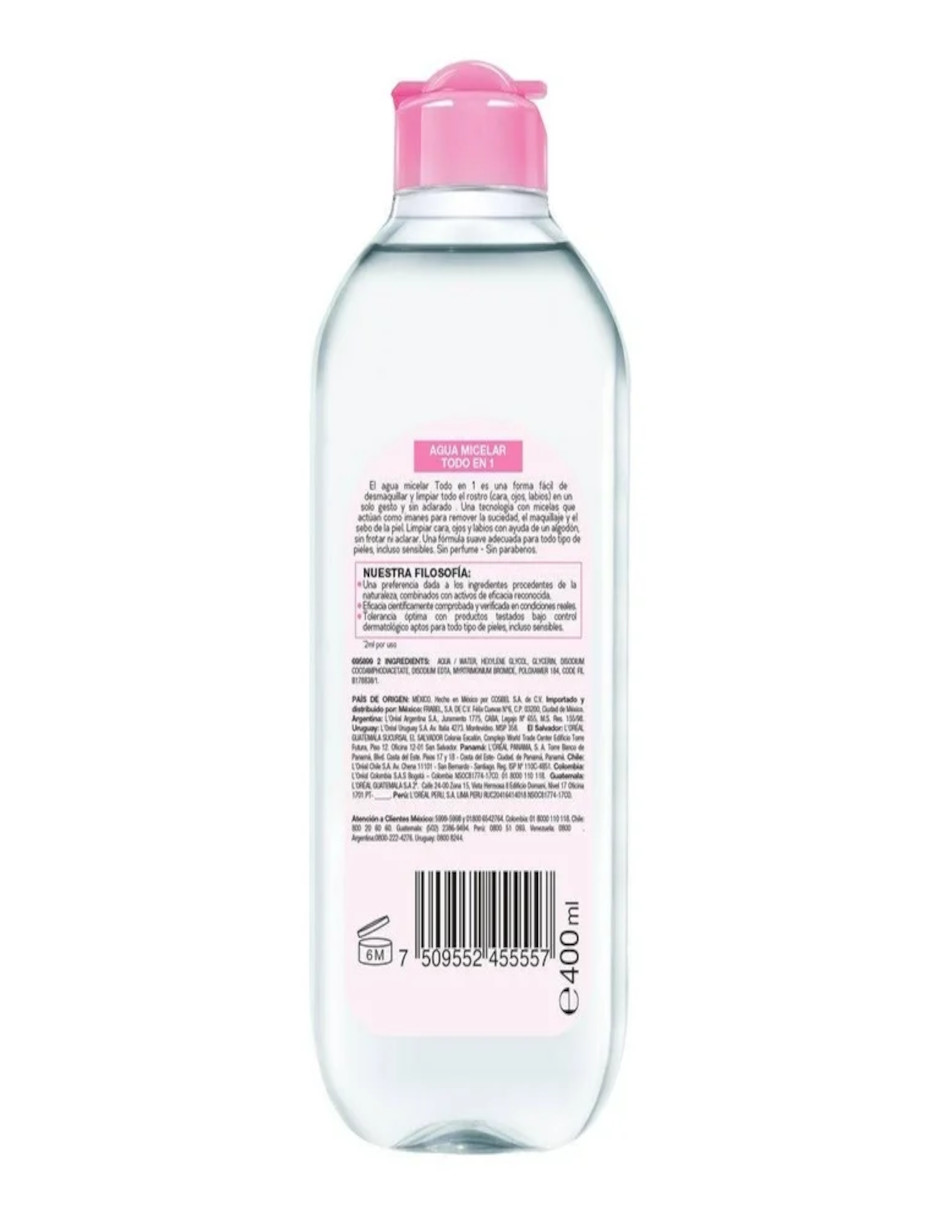 Foto 4 pulgar | Garnier Skin Active Agua Micelar Desmaquillante + Termo De Regalo Güish