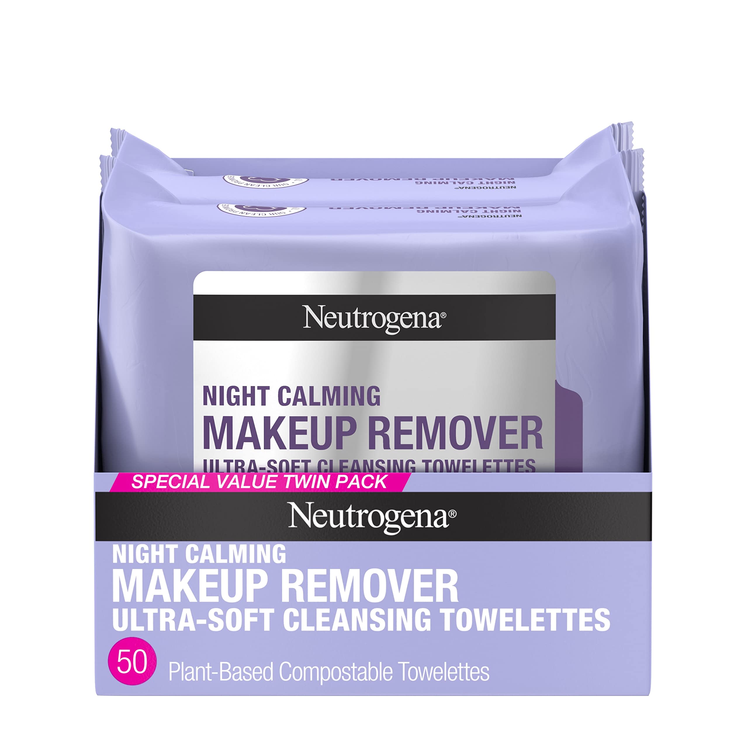 Toallitas Desmaquillantes Neutrogena Night Calming 25 Unidades, 2 Unidades - Venta Internacional.