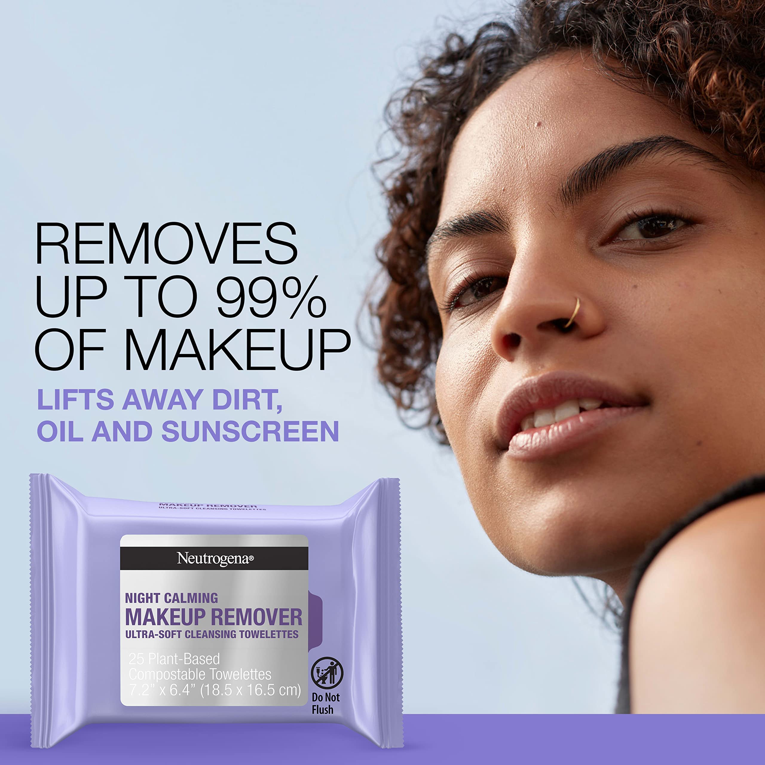 Foto 2 | Toallitas Desmaquillantes Neutrogena Night Calming 25 Unidades, 2 Unidades - Venta Internacional.