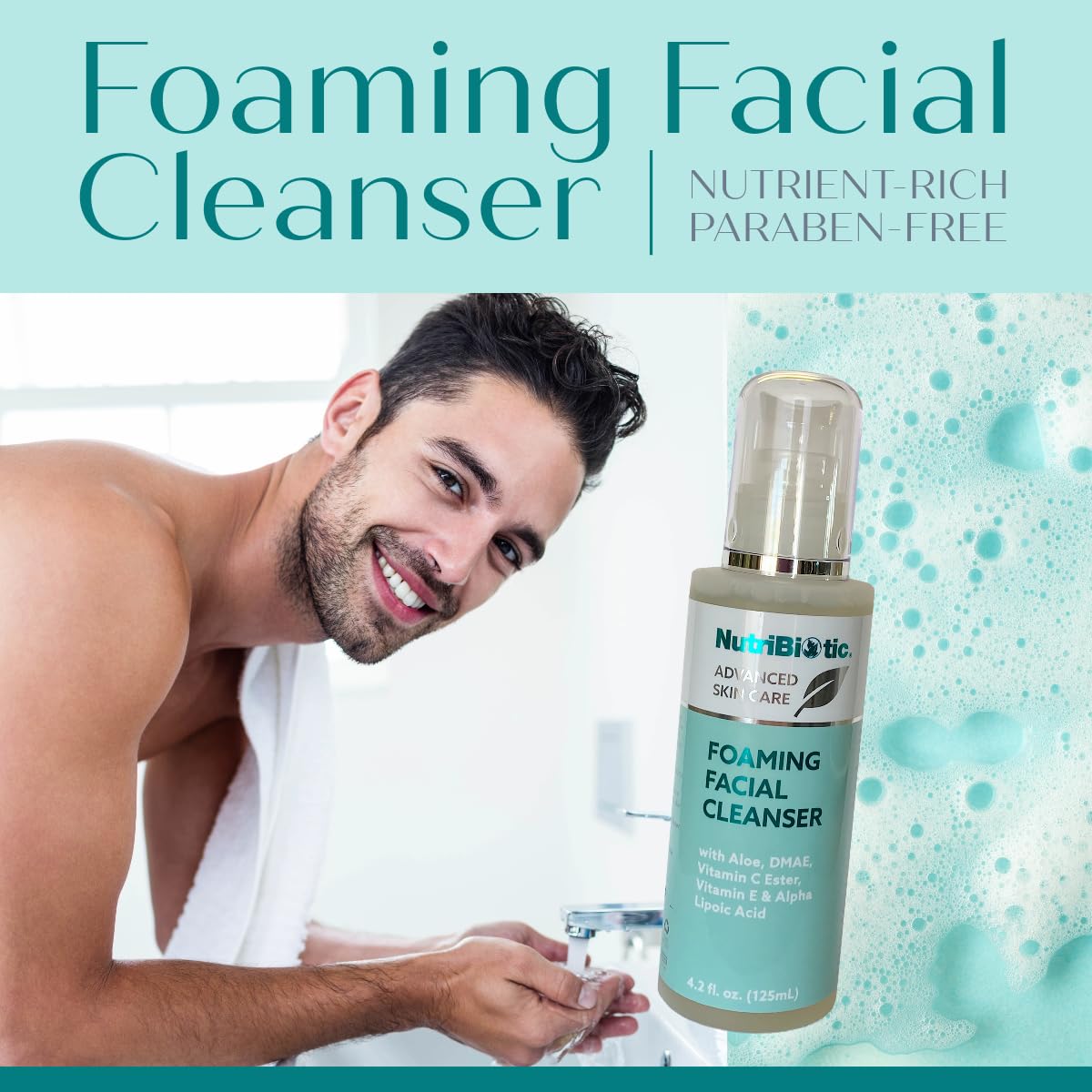 Foto 4 | Limpiador Facial Nutribiotic Foaming 125 Ml Con Aloe Y Vitamina C - Venta Internacional.